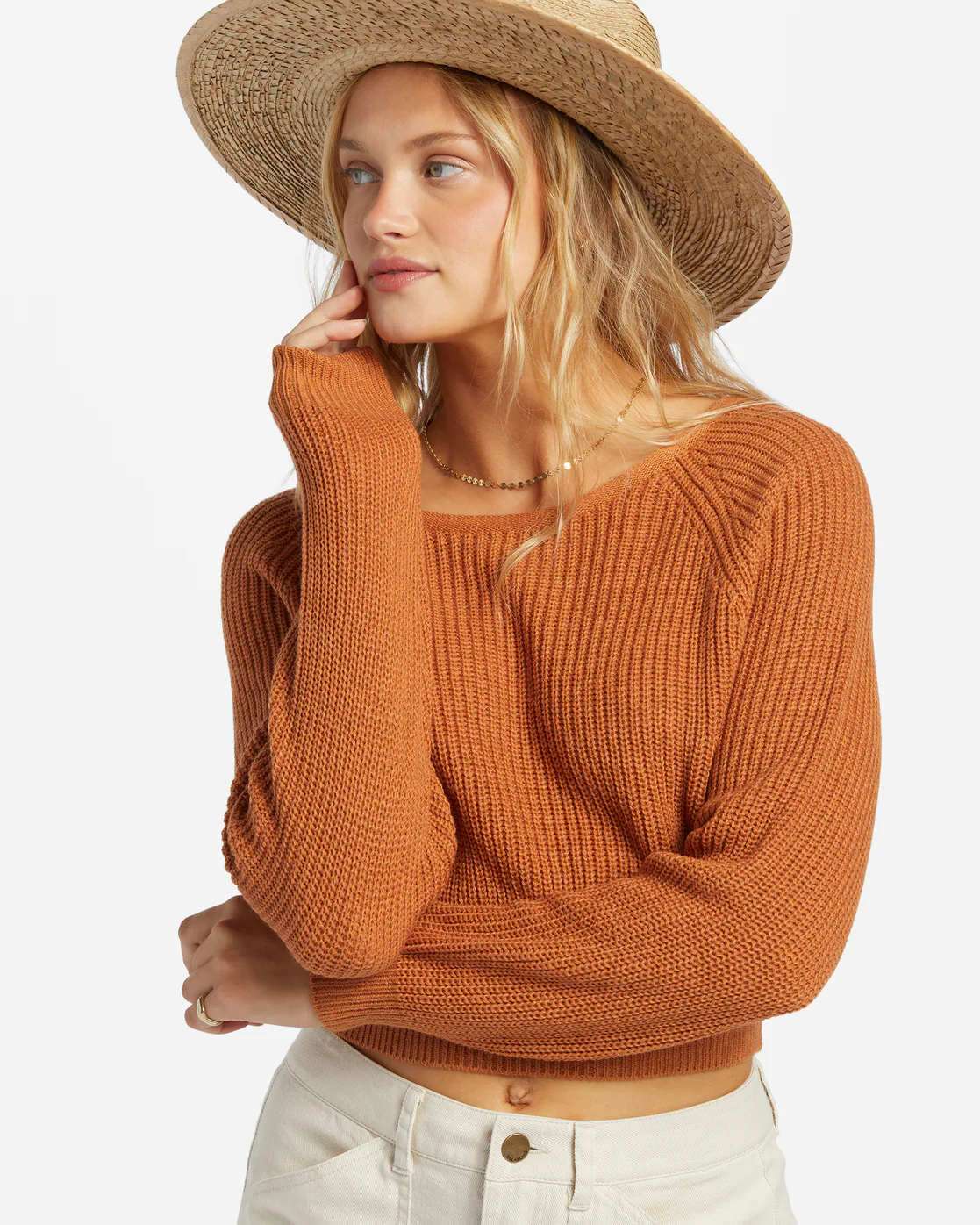 Billabong Sun Soaked V-Neck Sweater - Toffee -Biliabong Outlet