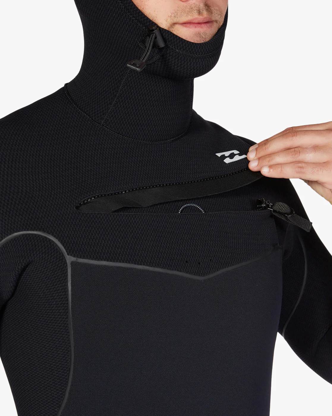 Billabong 5/4 Furnace Hooded Chest Zip Full Wetsuit - Black -Biliabong Outlet