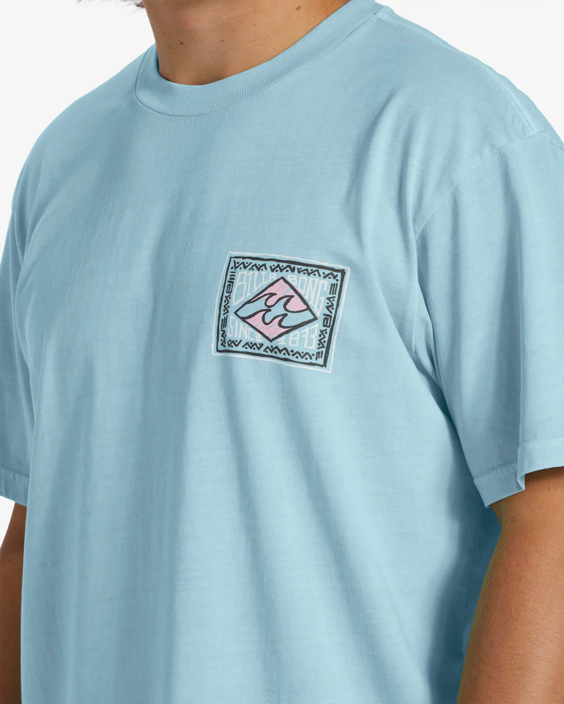 Billabong Boxed In Short Sleeve Wave Washed T-Shirt - Coastal -Biliabong Outlet