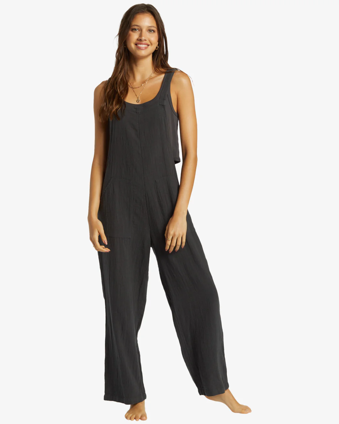 Billabong Pacific Time Jumpsuit - Black Sands -Biliabong Outlet