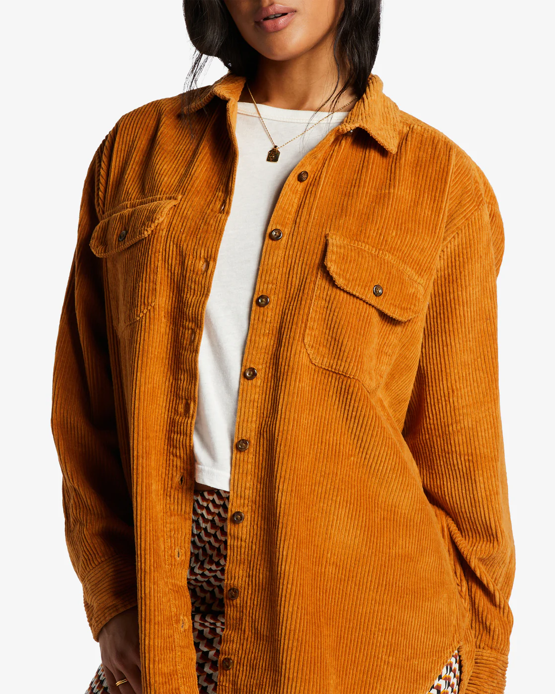 Billabong So Stoked Cord Long Sleeve Top - Cider -Biliabong Outlet