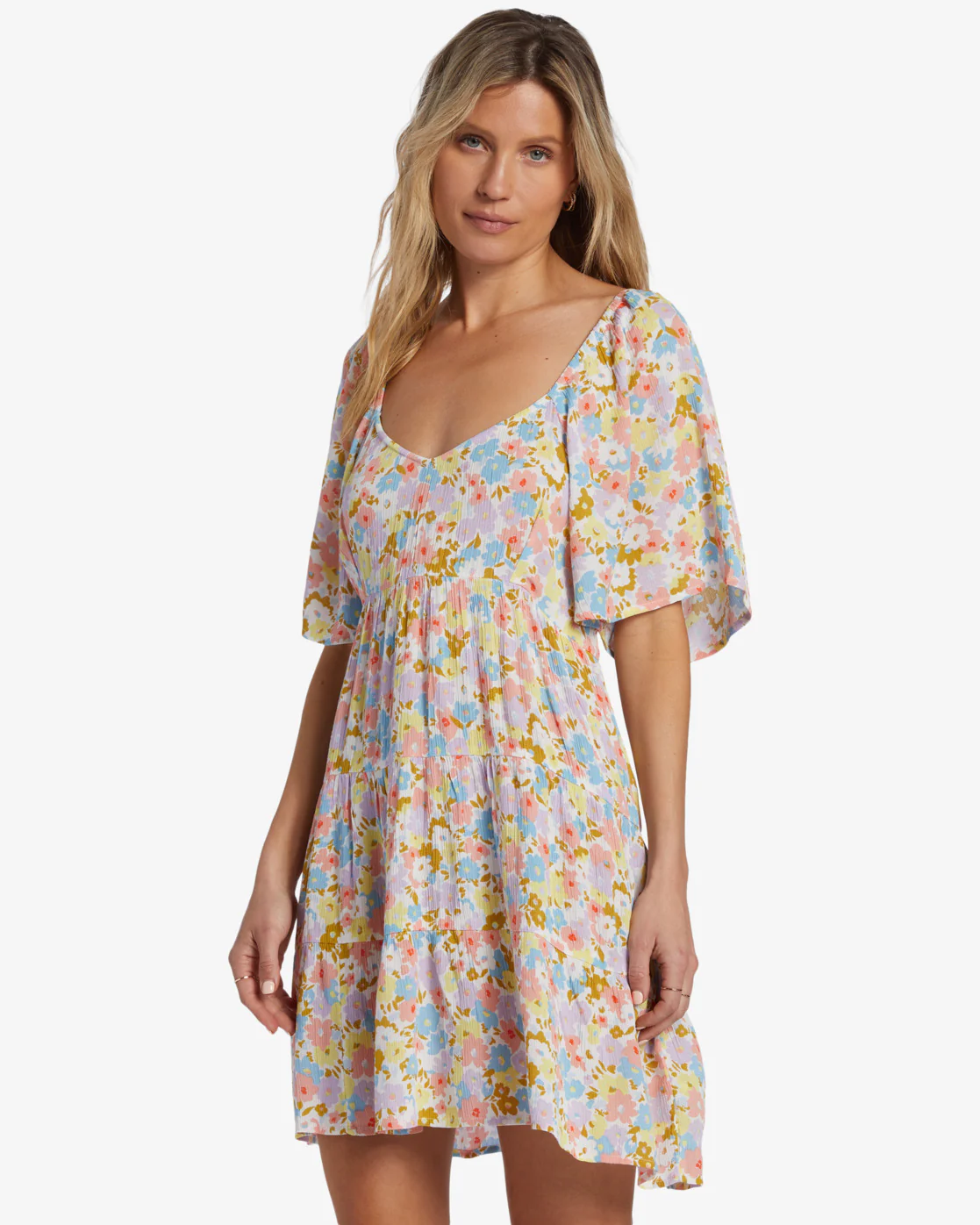 Billabong Take A Chance Babydoll Dress - Salt Crystal -Biliabong Outlet