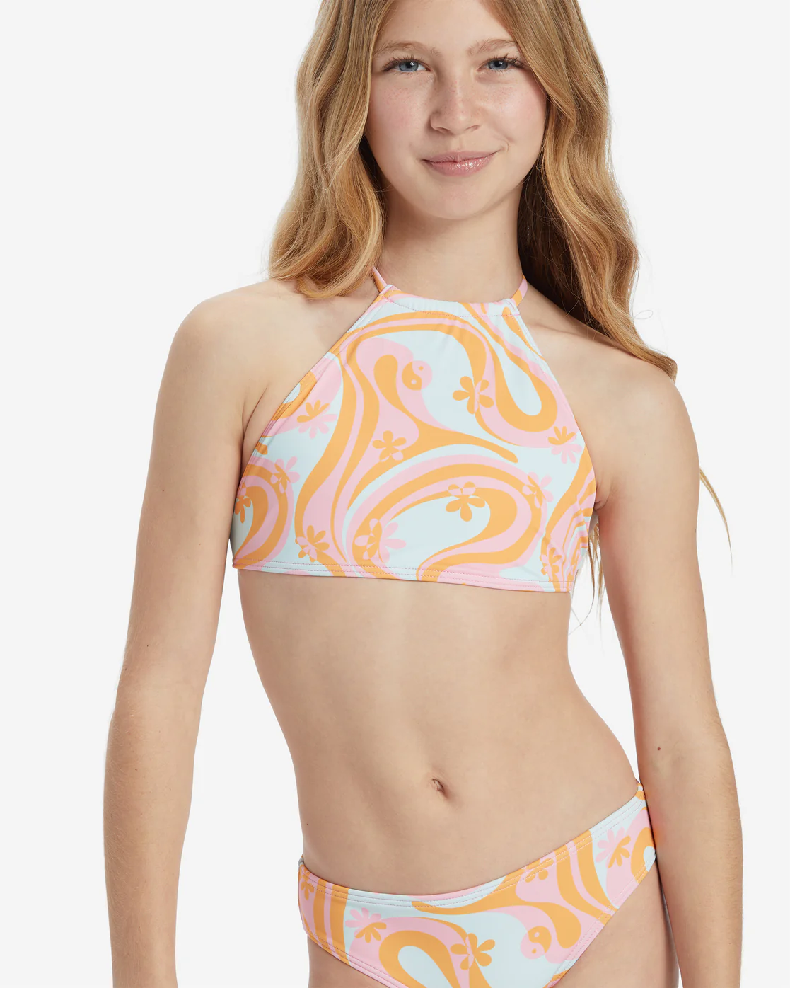 Billabong Girls In The Groove High Neck Set Bikini Set - Multi -Biliabong Outlet