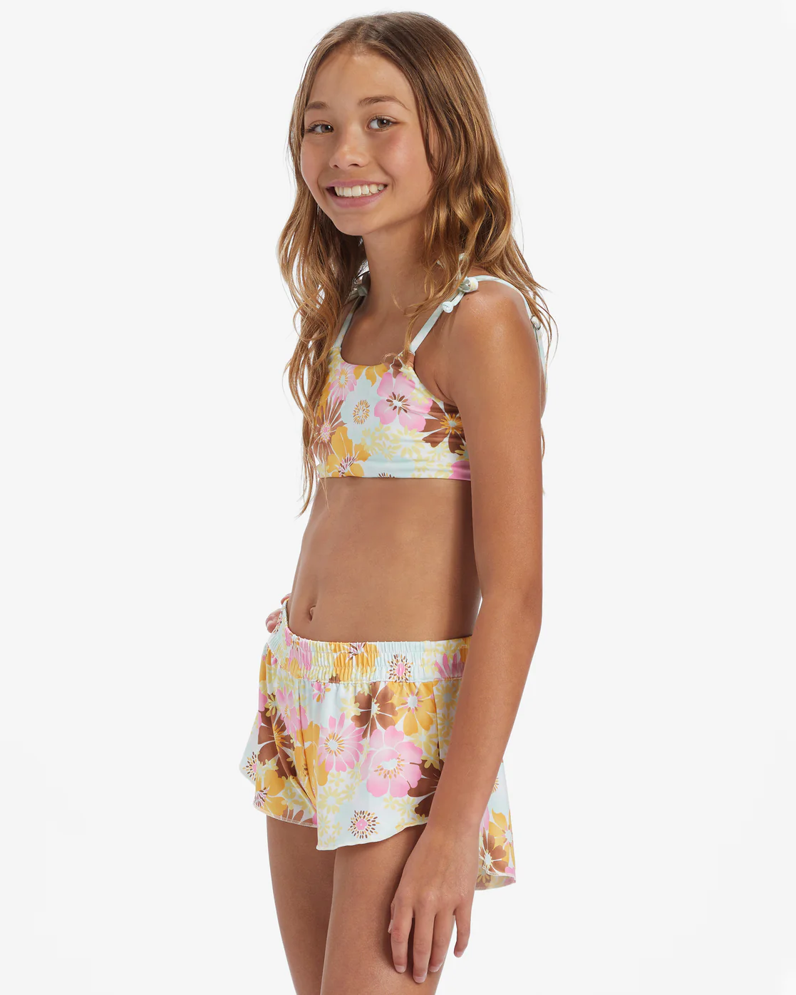 Billabong Girls Flower Power Swim Short Boardshorts - Multi -Biliabong Outlet