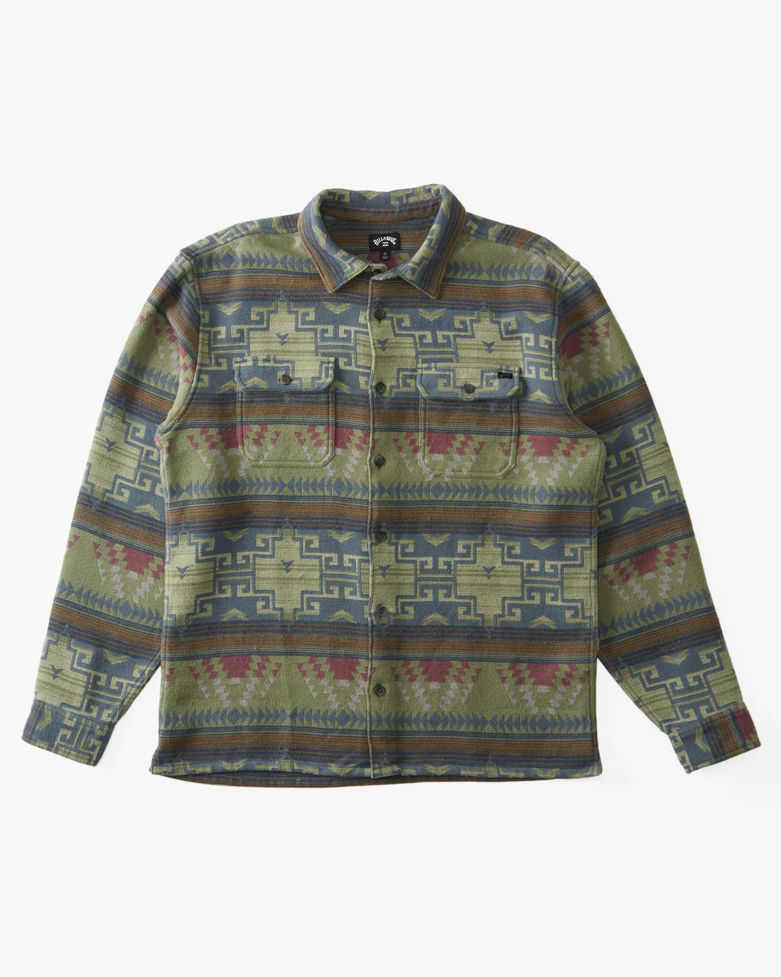 Billabong Offshore Jacquard Flannel Long Sleeve Shirt - Sage -Biliabong Outlet