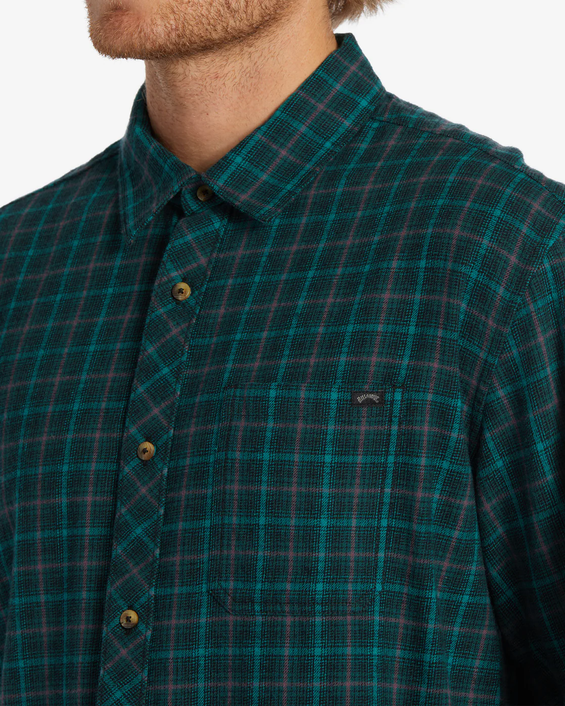 Billabong Coastline Flannel Long Sleeve Shirt - Pacific -Biliabong Outlet