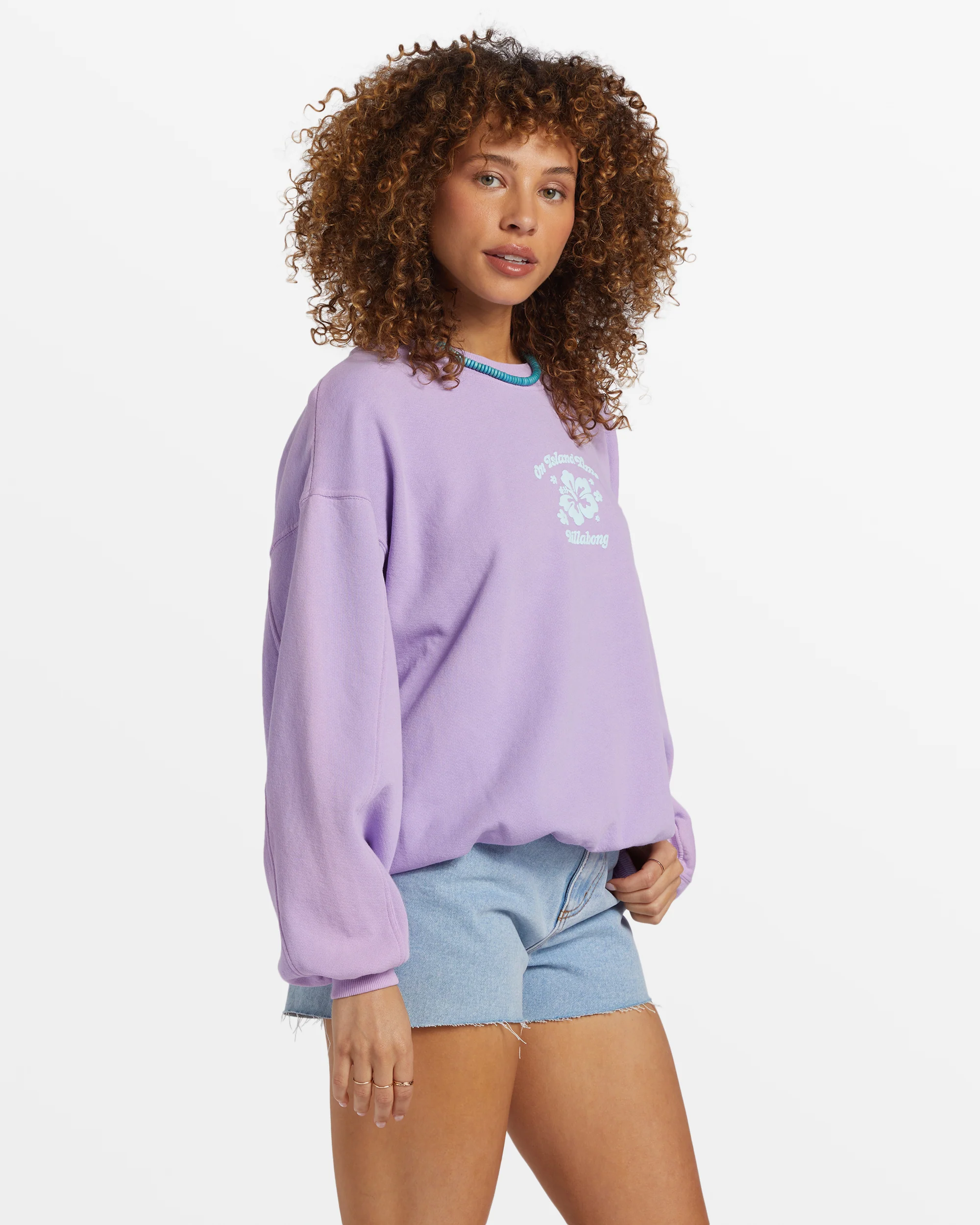 Billabong Aloha Kendal Crew Neck Sweatshirt - Tulip -Biliabong Outlet