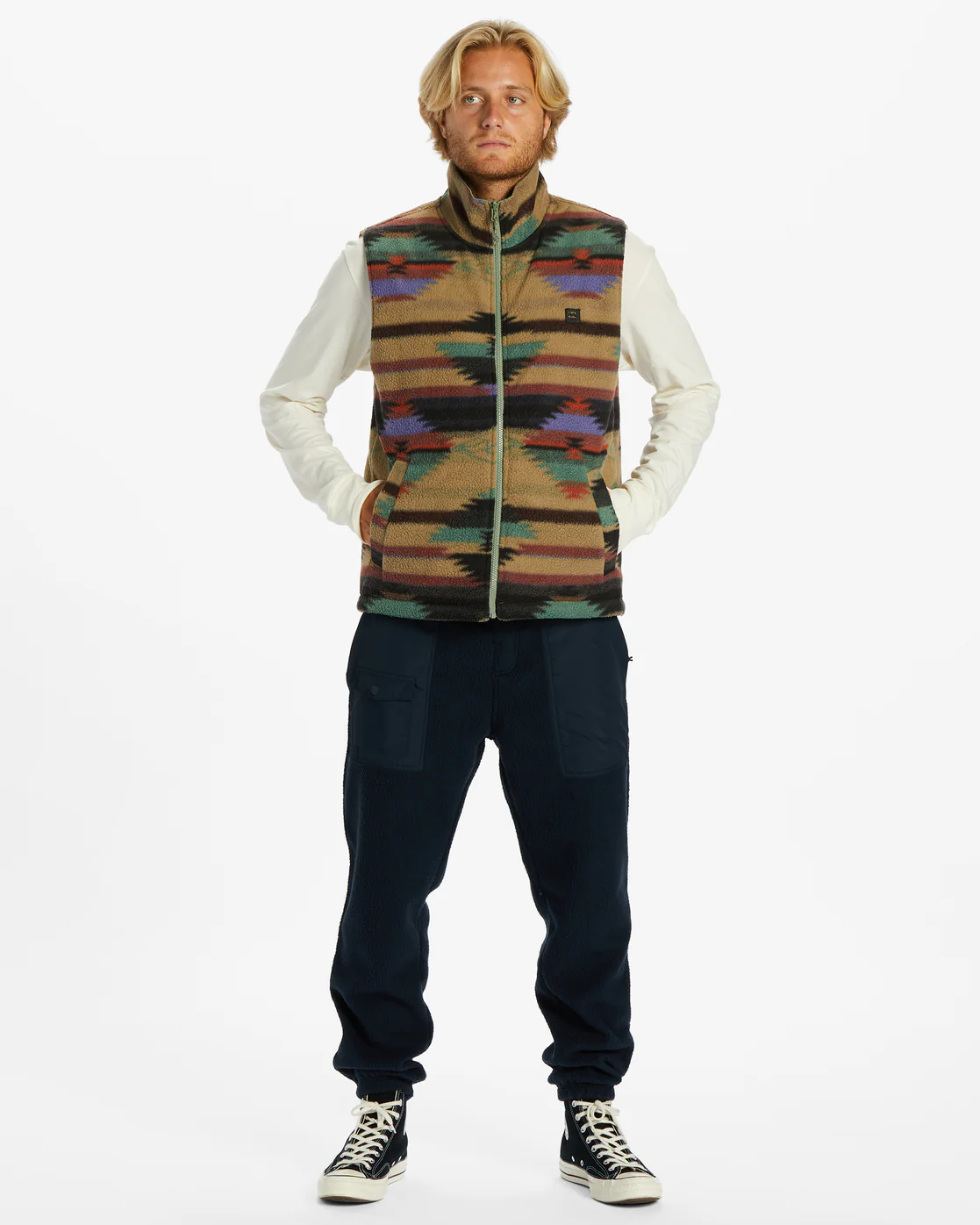 Billabong A/Div Trail Reversible Full-Zip Vest - Navy -Biliabong Outlet