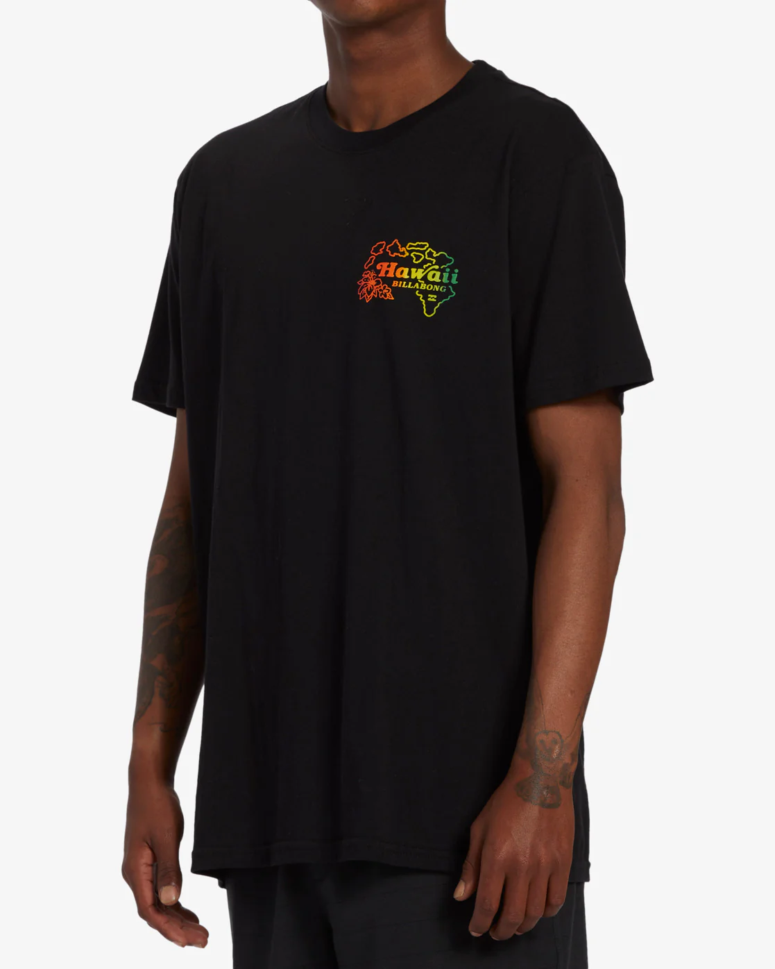 Billabong Handkie Hawaii Short Sleeve T-Shirt - Black -Biliabong Outlet