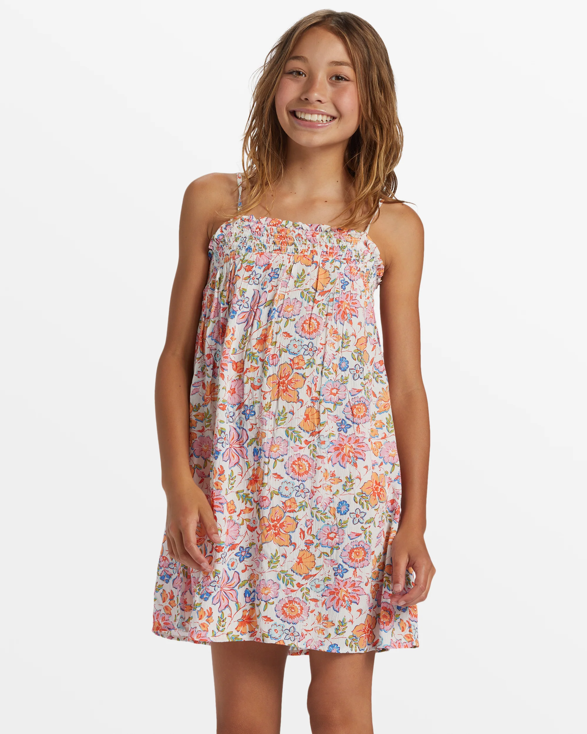 Billabong Girl's Sunshine Fun Flowy Mini Dress - Pink Dream -Biliabong Outlet