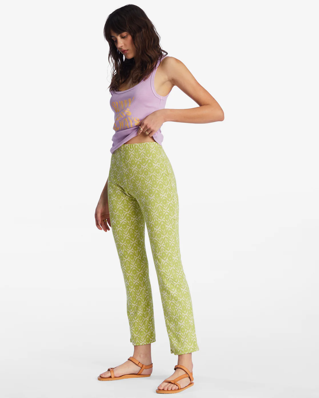 Billabong Better Together Ankle Bootcut Knit Pants - Moss Meadow -Biliabong Outlet