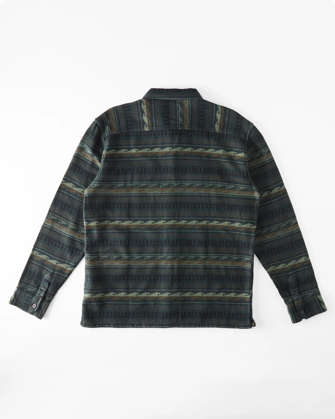 Billabong Offshore Jacquard Flannel Long Sleeve Shirt - Dark Forest -Biliabong Outlet
