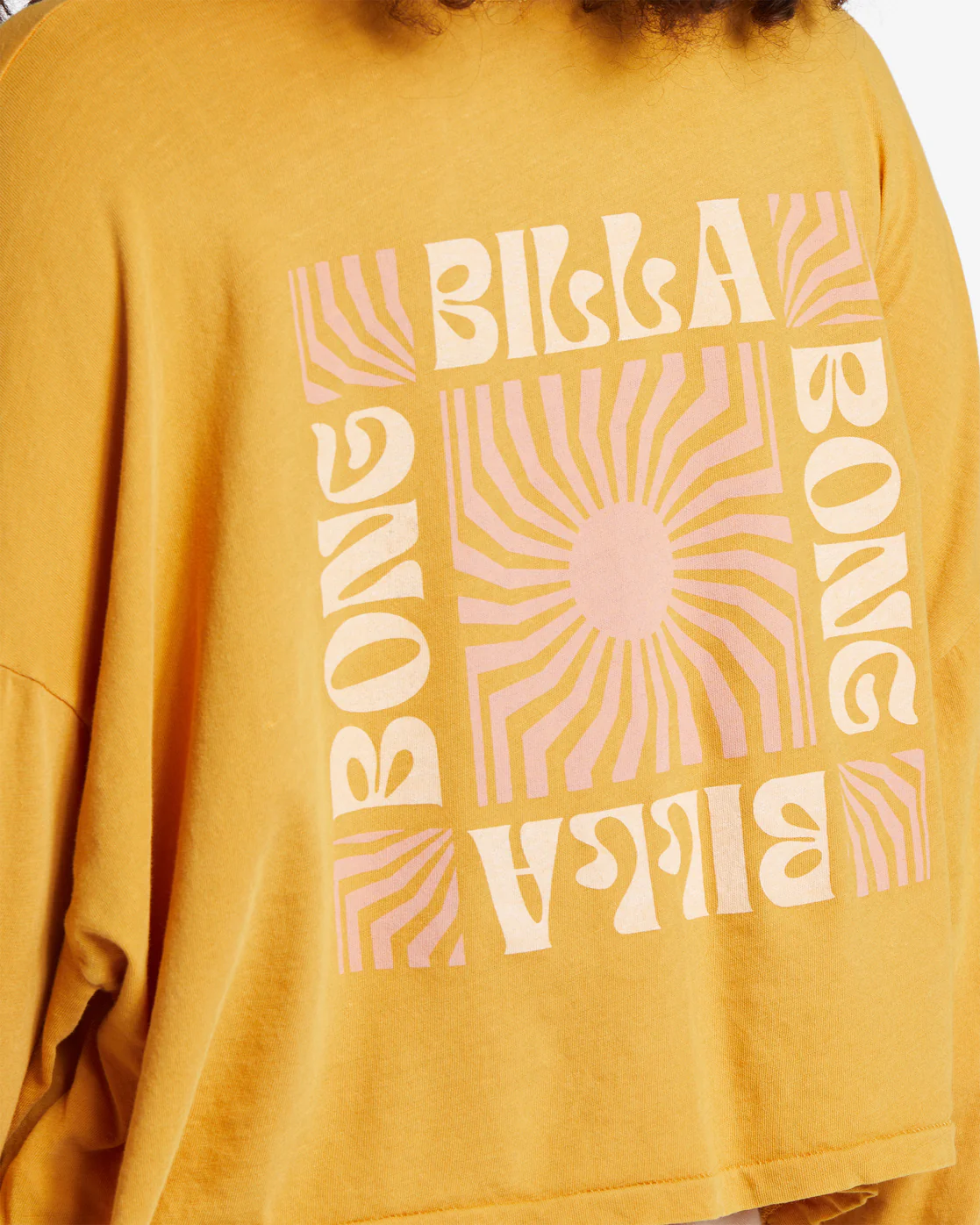 Billabong Beach Boyfriend Long Sleeve Crop Top - Golden Rays -Biliabong Outlet