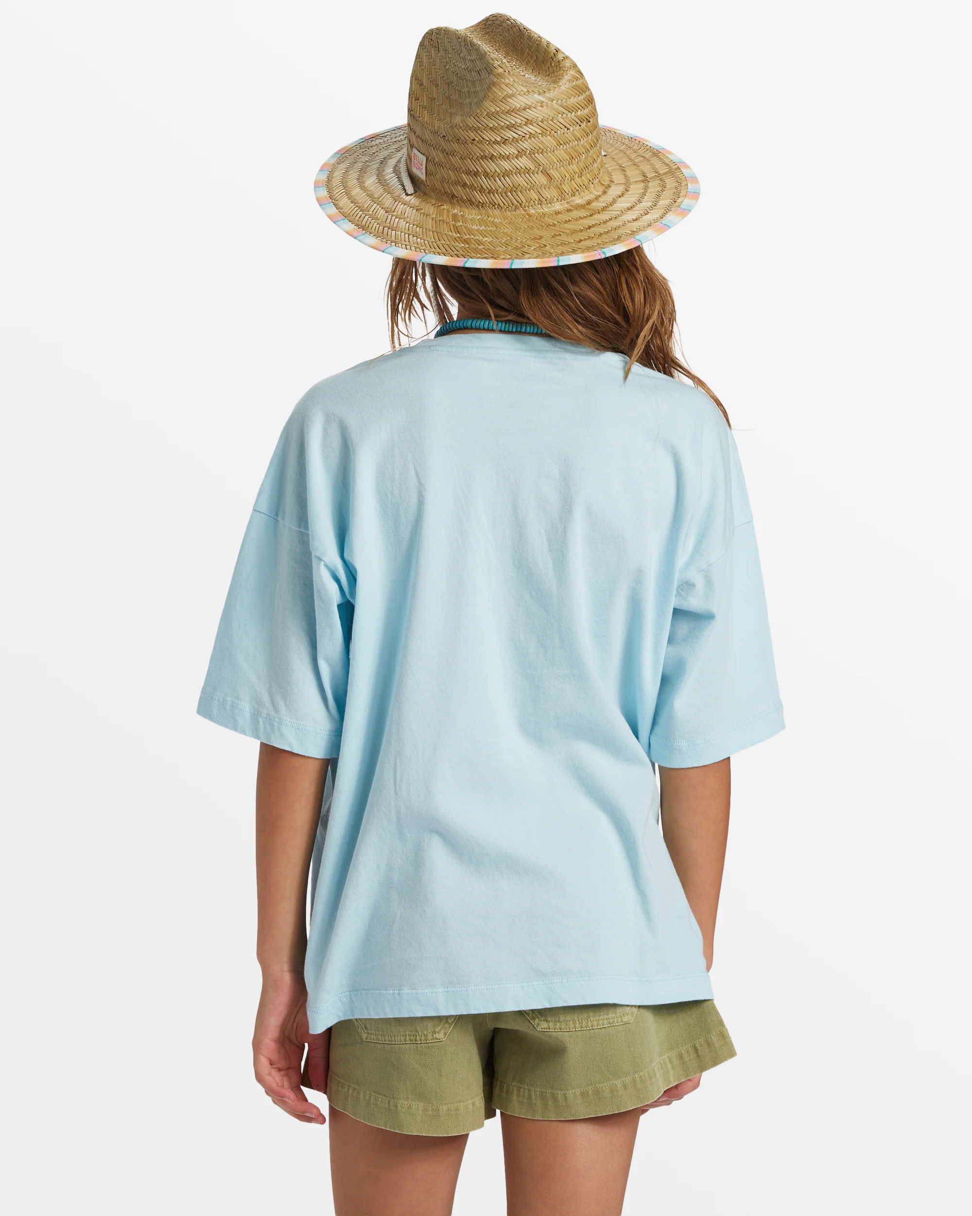 Billabong Girl's Waves And Sun Oversized T-Shirt - Blue Glow -Biliabong Outlet