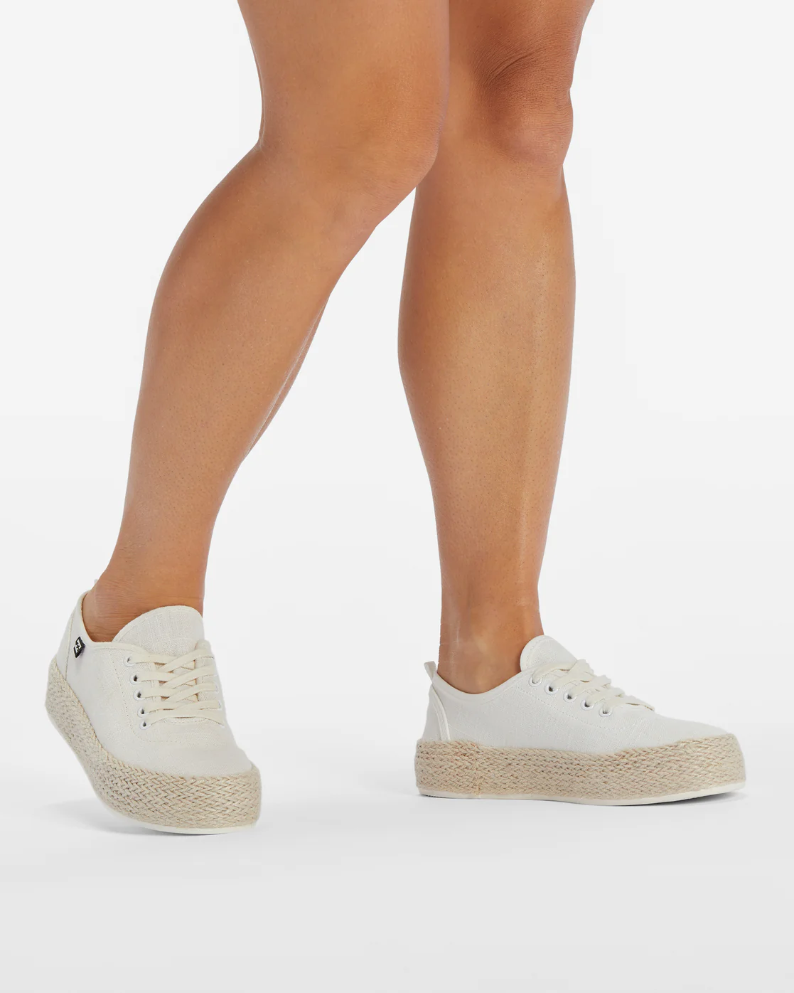 Billabong Puebla Canvas Platform Shoes - White -Biliabong Outlet