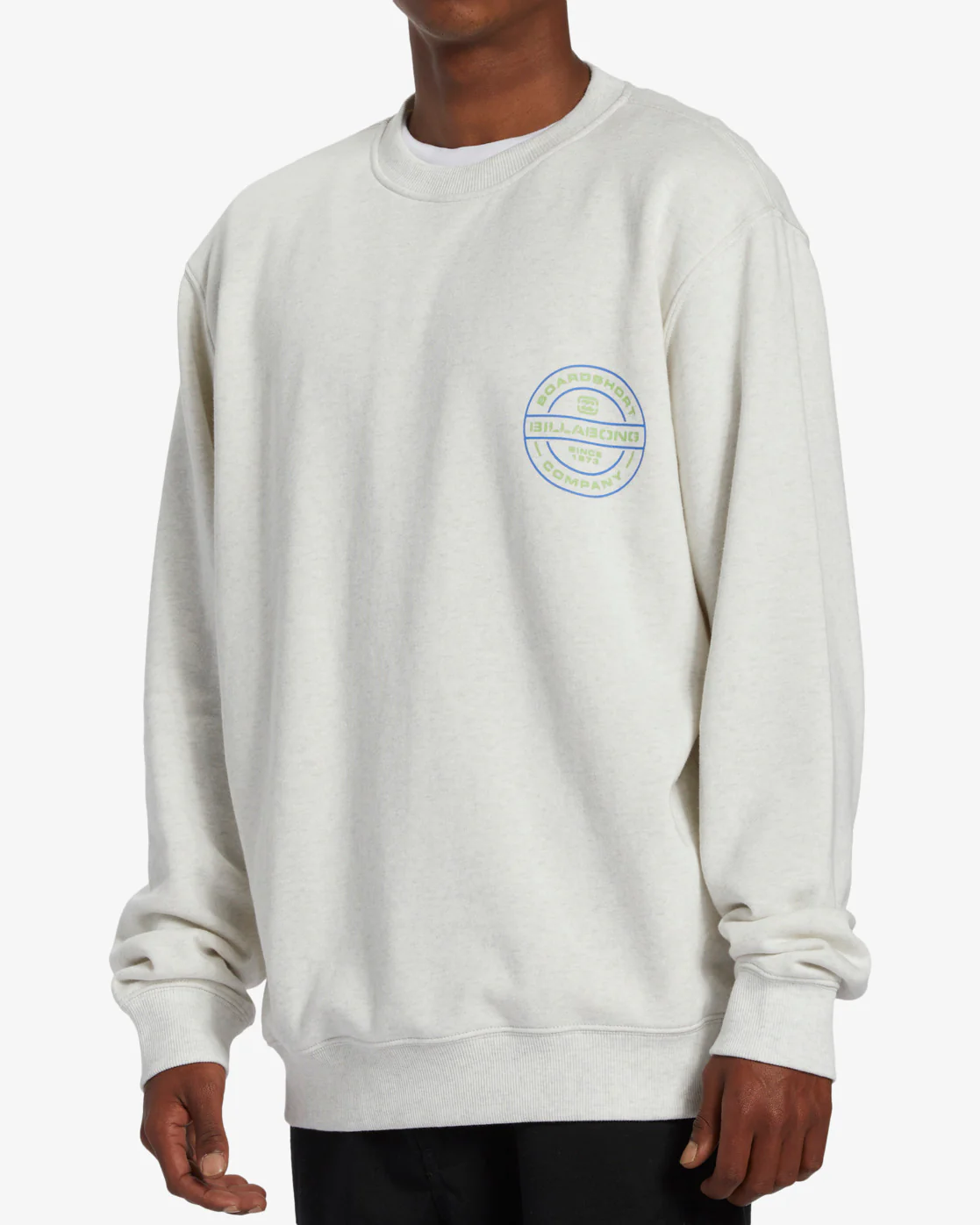 Billabong Short Sands Crew Sweatshirt - Light Grey Heather -Biliabong Outlet