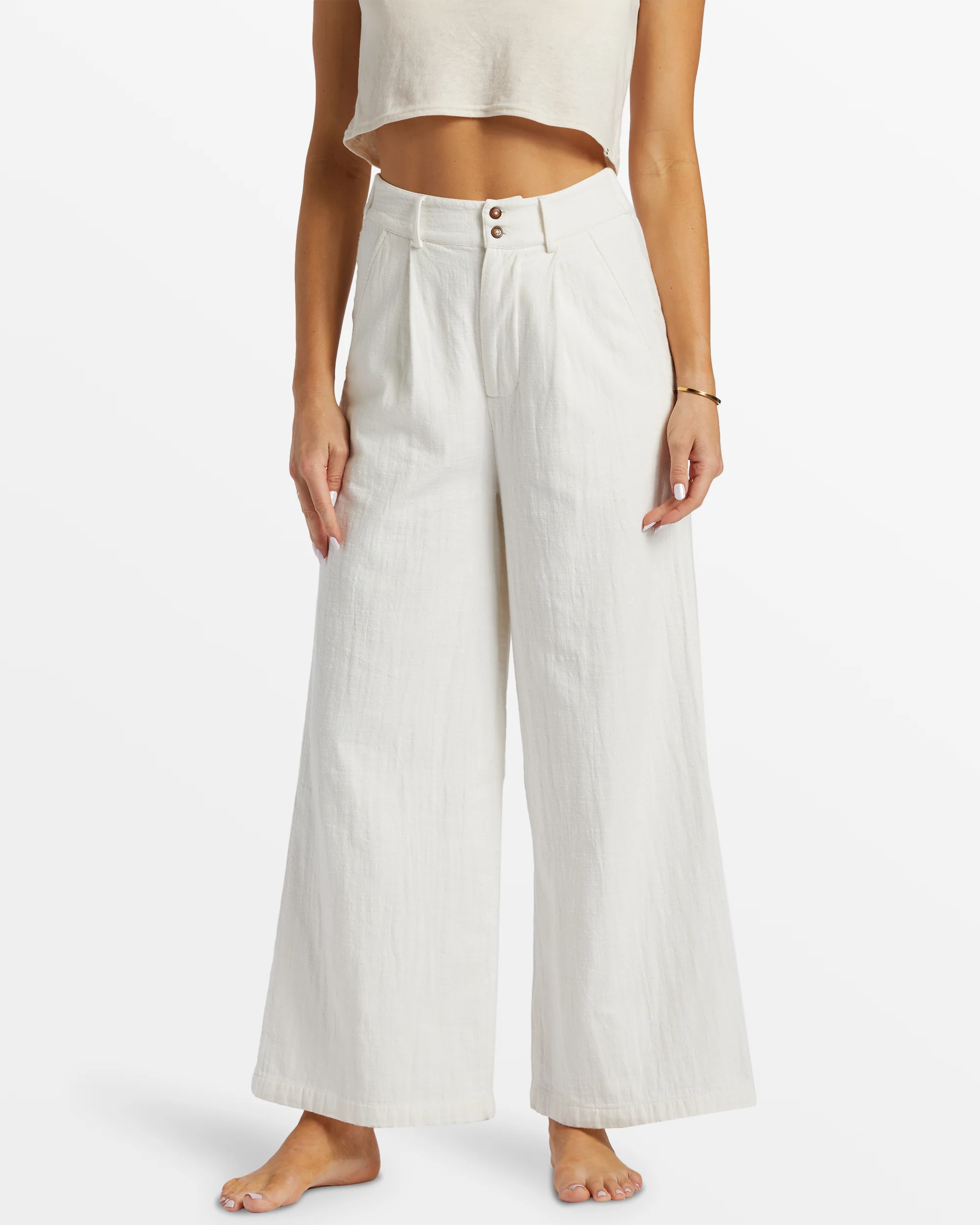 Billabong Tailor Made Wide Leg Pants - Salt Crystal -Biliabong Outlet