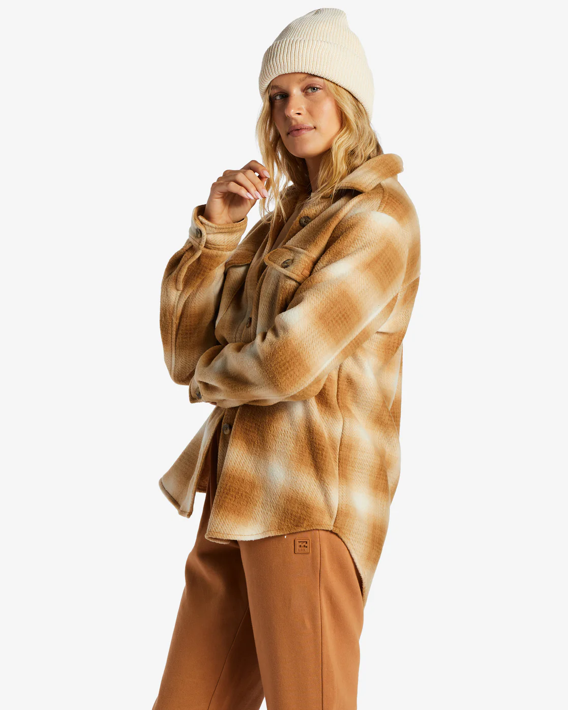 Billabong A/Div Forge Fleece Flannel Shacket - Caramel -Biliabong Outlet