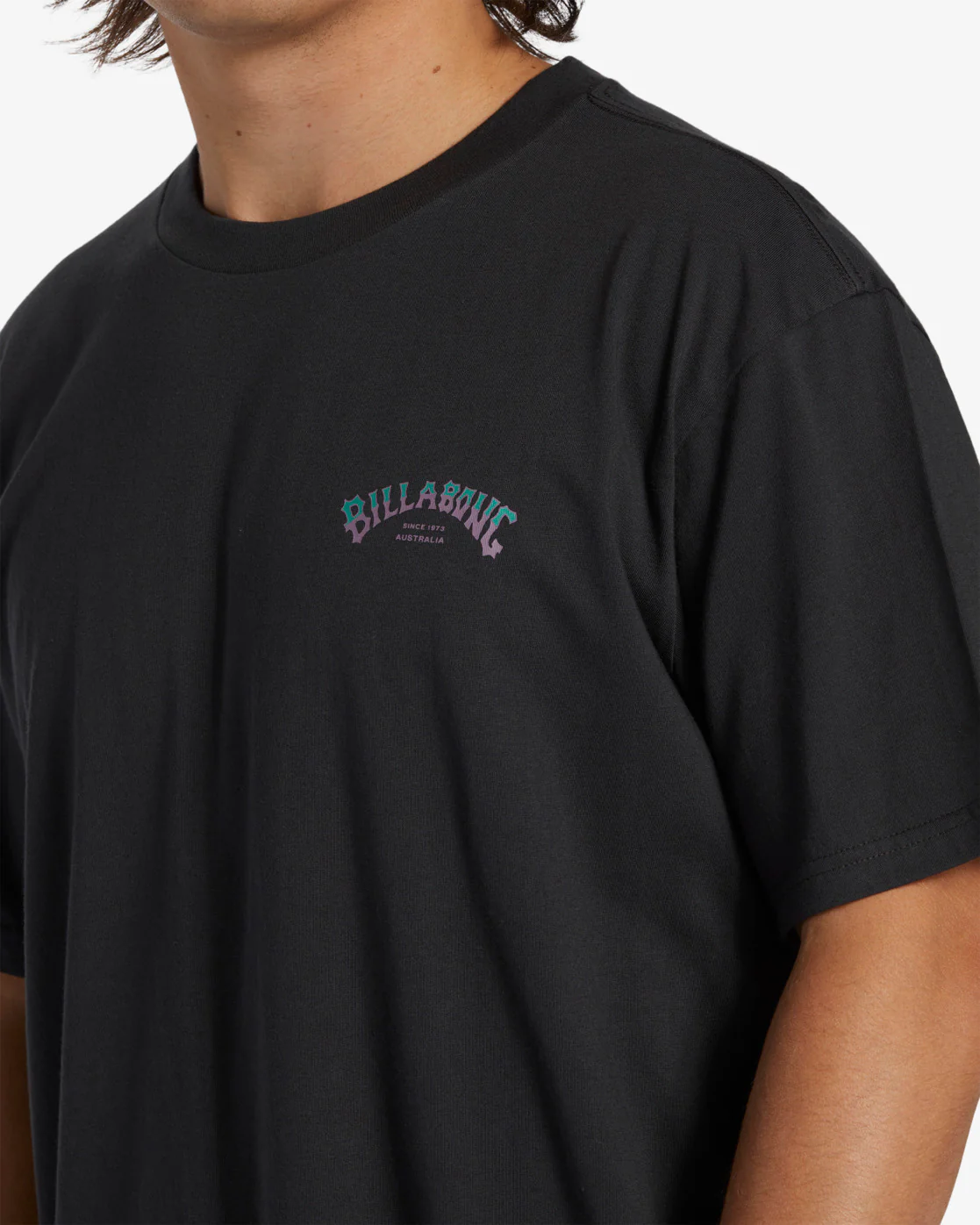 Billabong Stacked Arch Short Sleeve T-Shirt - Washed Black -Biliabong Outlet