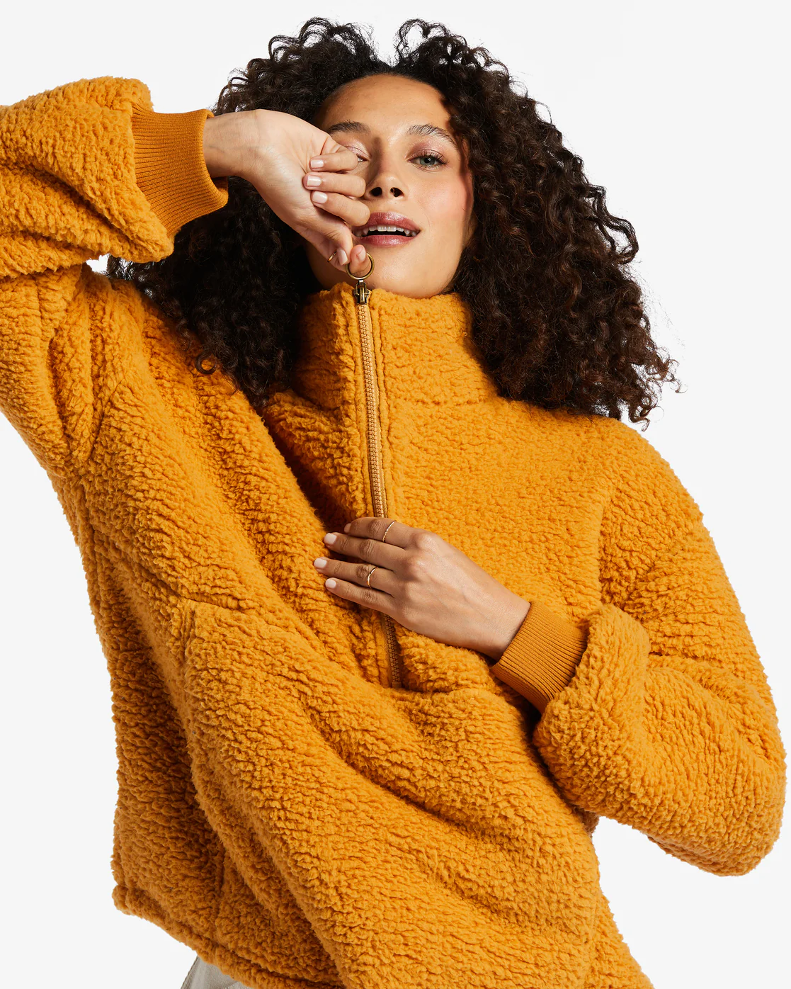 Billabong Time Off Half-Zip Fleece Pullover - Golden Rays -Biliabong Outlet