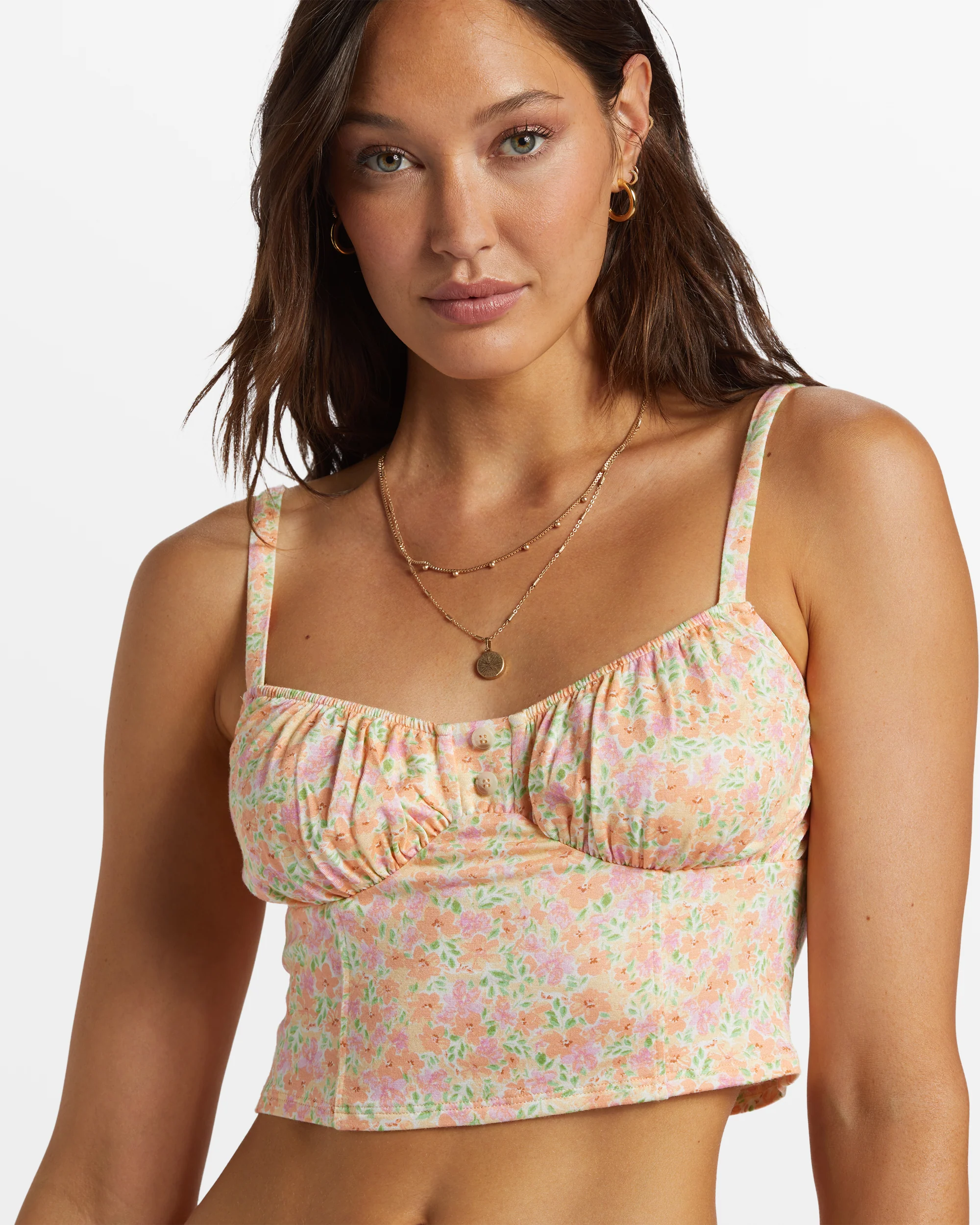 Billabong Sweet Days Fitted Tank Top - Tangy Peach -Biliabong Outlet