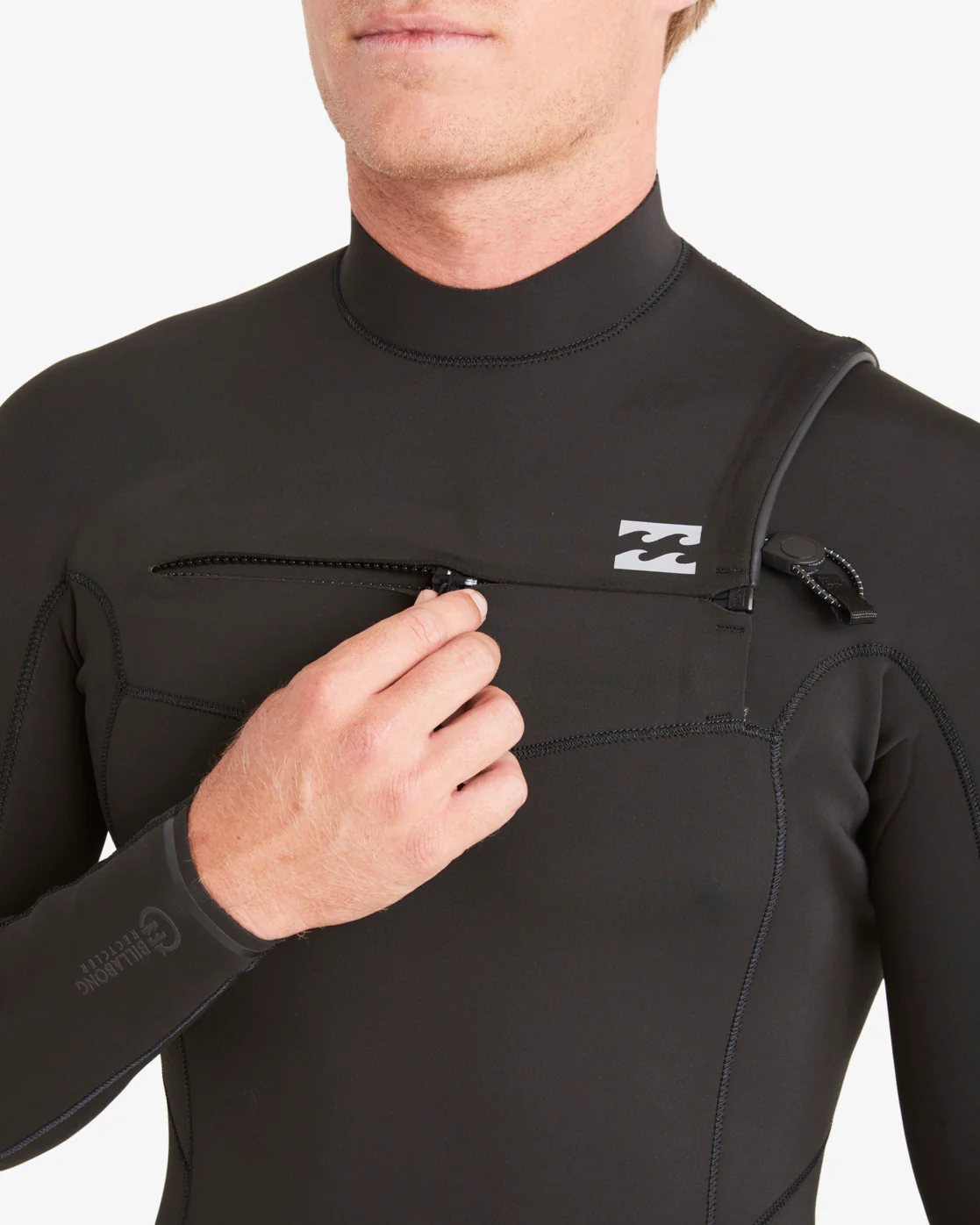 Billabong 2/2mm Absolute Long Sleeve Chest Zip Springsuit - Black -Biliabong Outlet