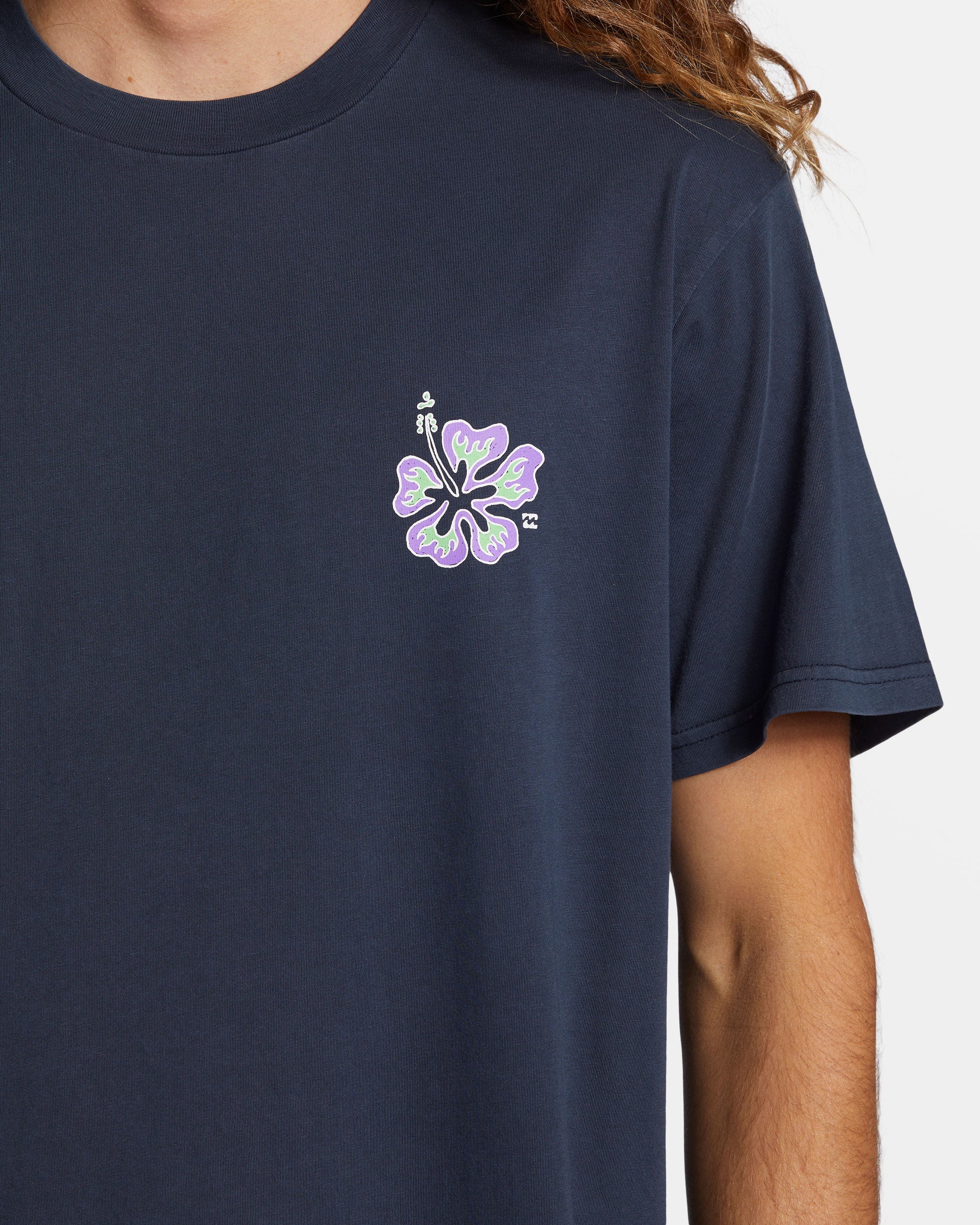 Billabong Hibiscus T-Shirt - Navy -Biliabong Outlet