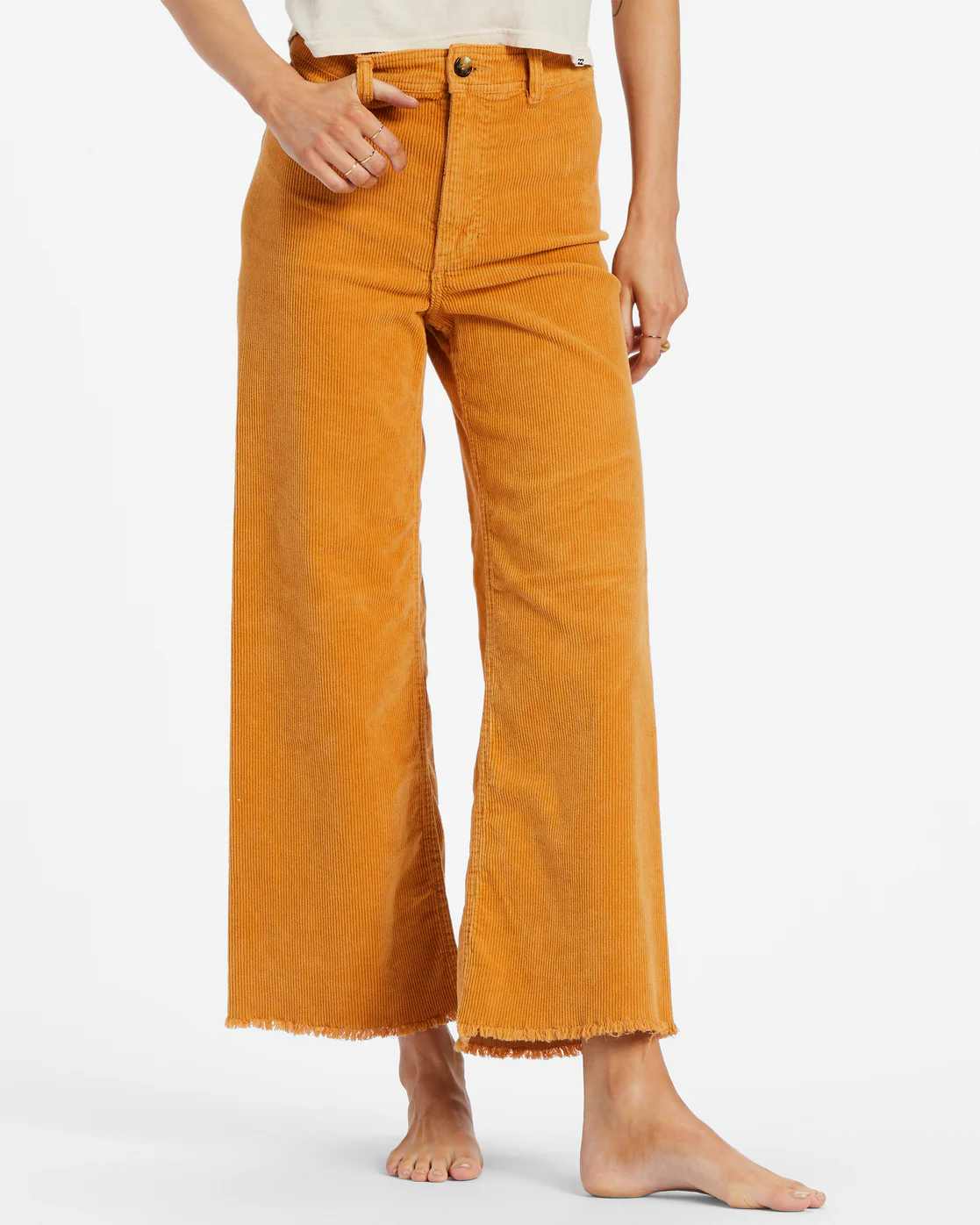 Billabong Free Fall Wide-Leg Corduroy Pants - Golden Rays -Biliabong Outlet