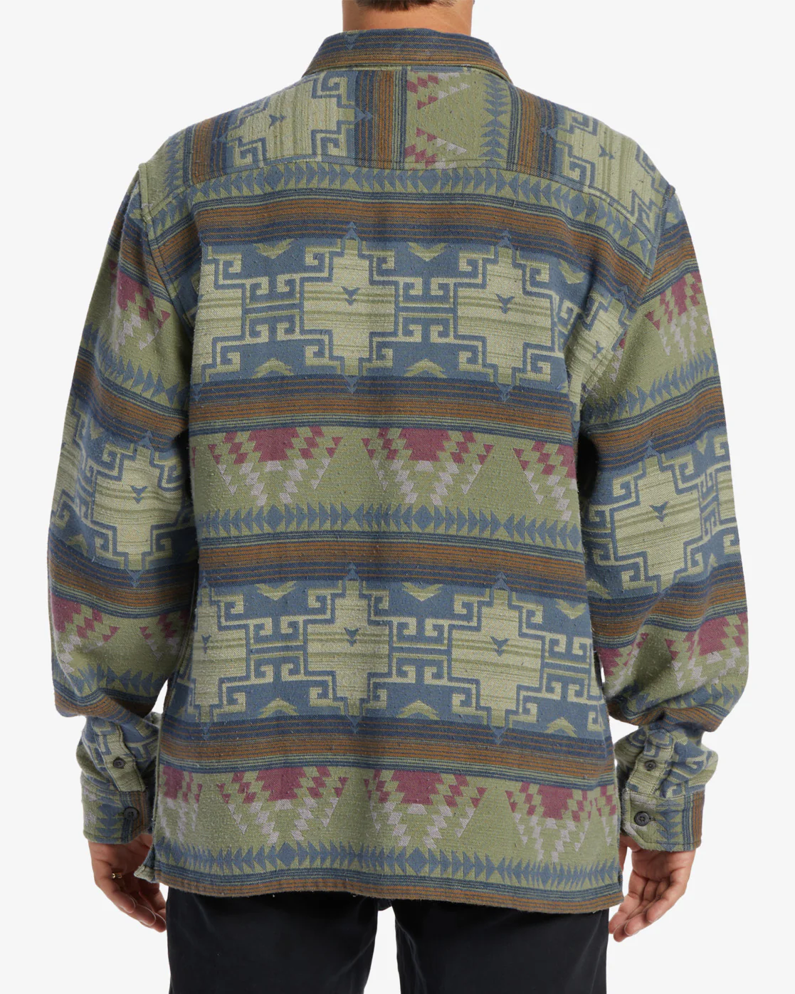 Billabong Offshore Jacquard Flannel Long Sleeve Shirt - Sage -Biliabong Outlet