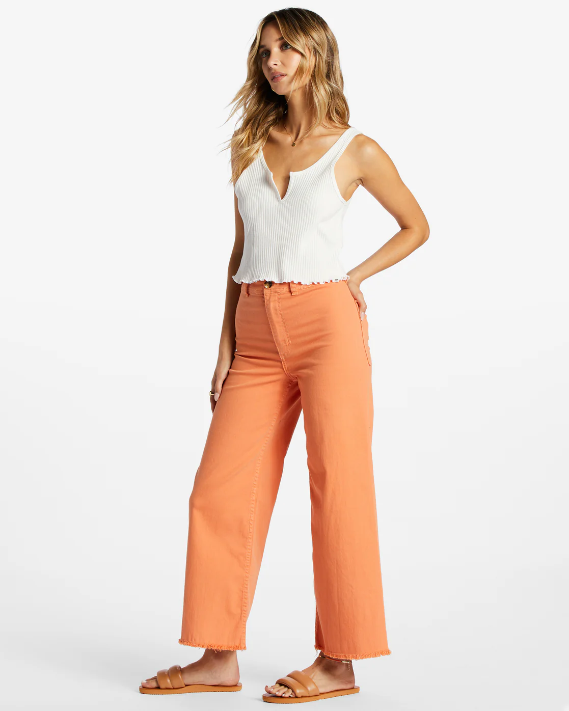Billabong Free Fall High-Waist Pants - Orange Kiss -Biliabong Outlet