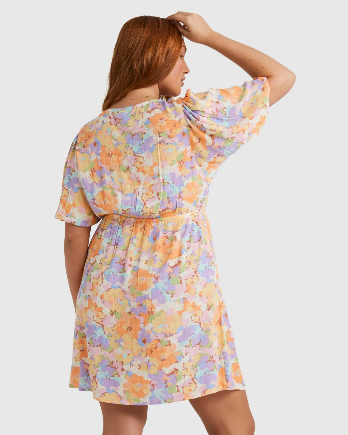 Billabong Your Fav Puff Sleeve Dress - White Multi -Biliabong Outlet