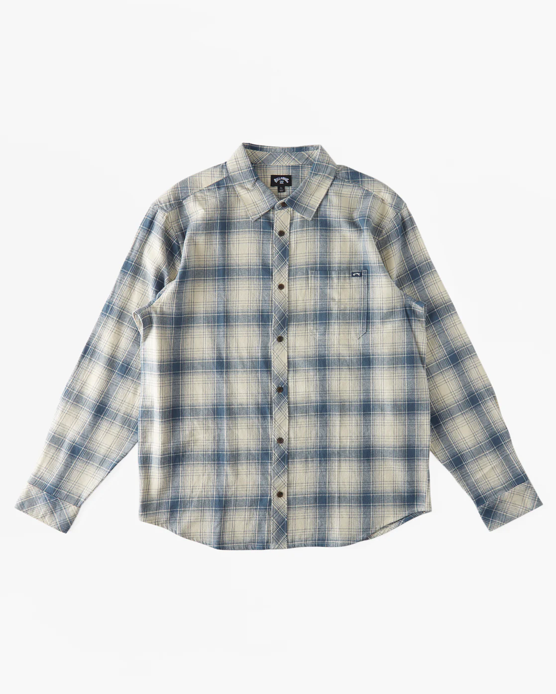 Billabong Coastline Flannel Long Sleeve Shirt - Oyster -Biliabong Outlet
