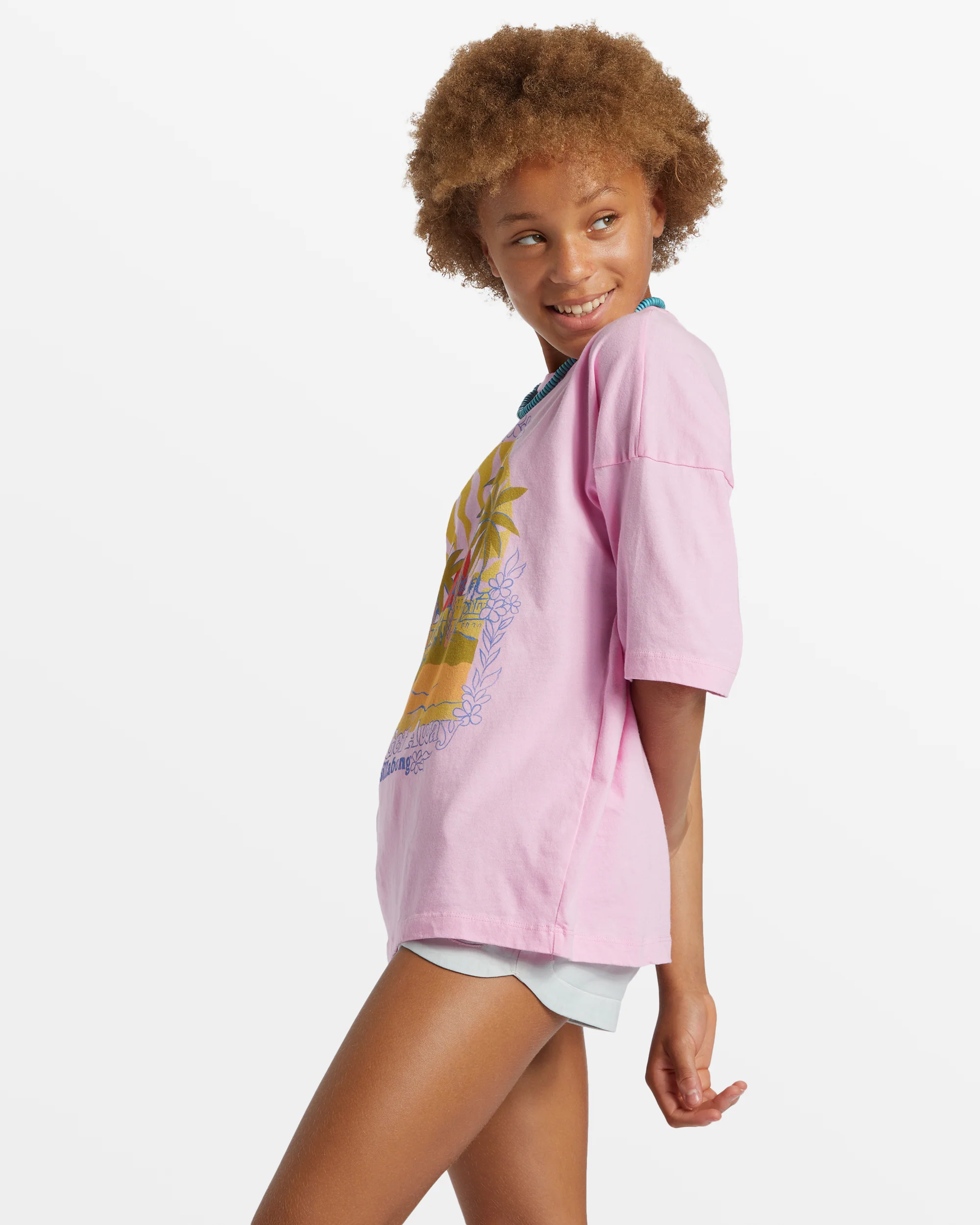 Billabong Girl's Vacation Vibes T-Shirt - Pink Dream -Biliabong Outlet