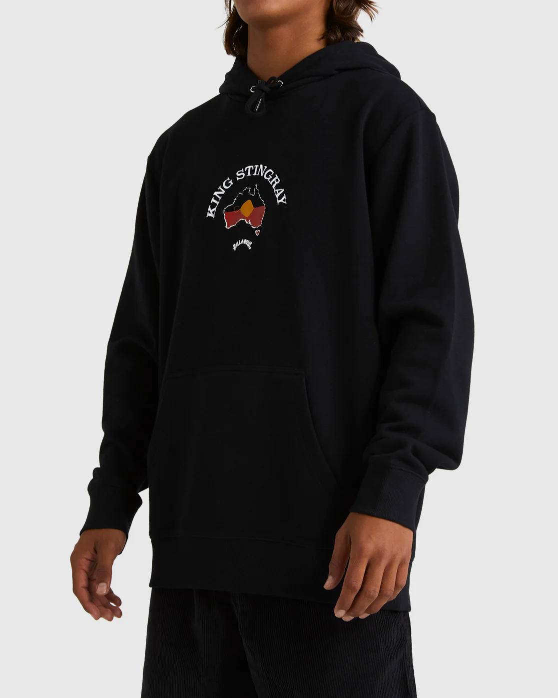 Billabong King Stringray Pop Hood Crew Neck Sweatshirt - Black -Biliabong Outlet