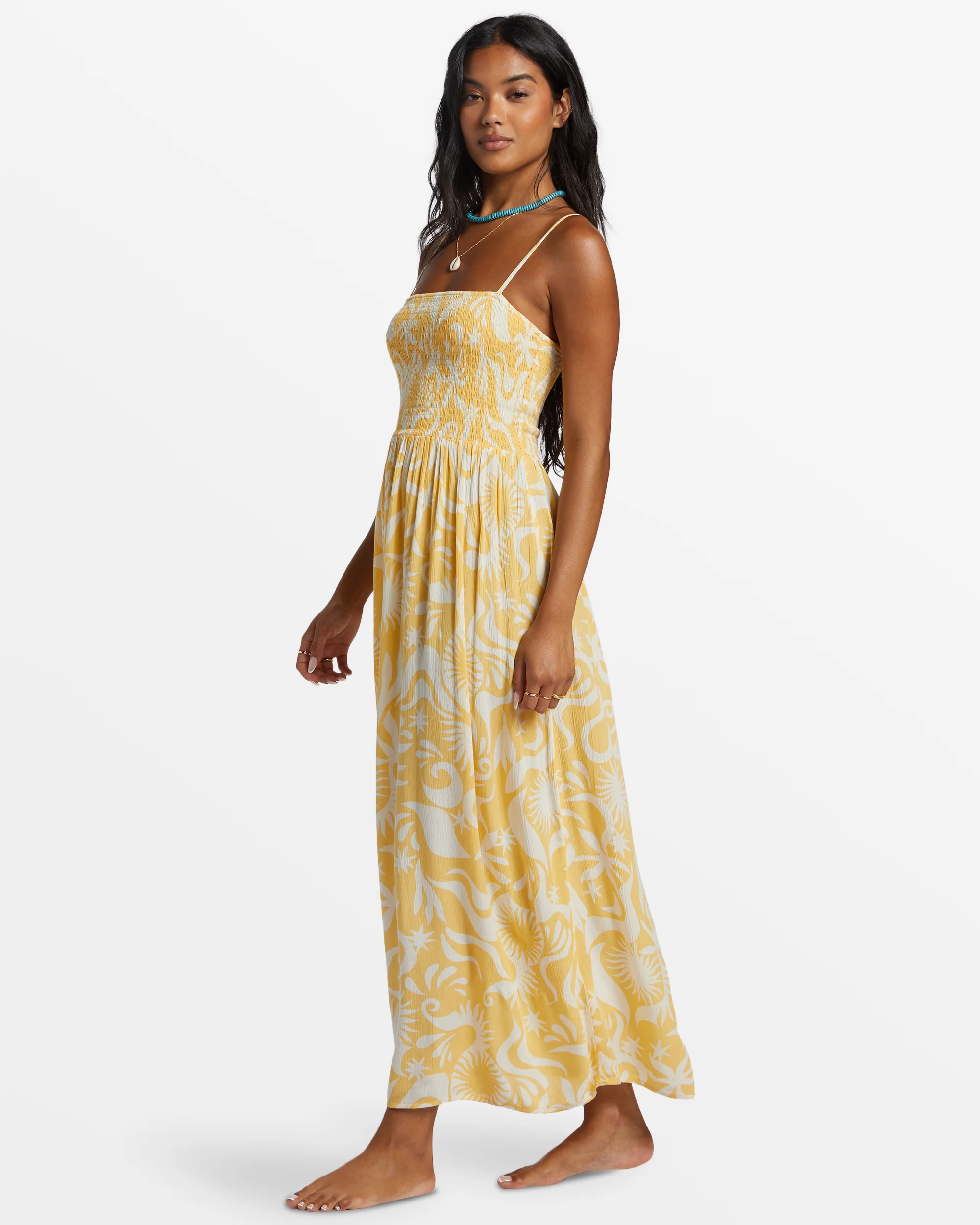 Billabong Sunspell Midi Dress - Gold -Biliabong Outlet