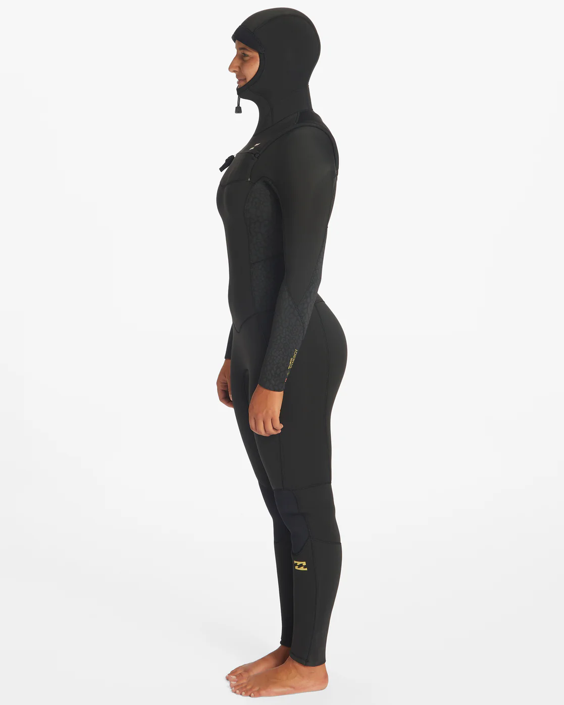 Billabong 5/4 Synergy Hooded Chest Zip Full Wetsuit - Wild Black -Biliabong Outlet