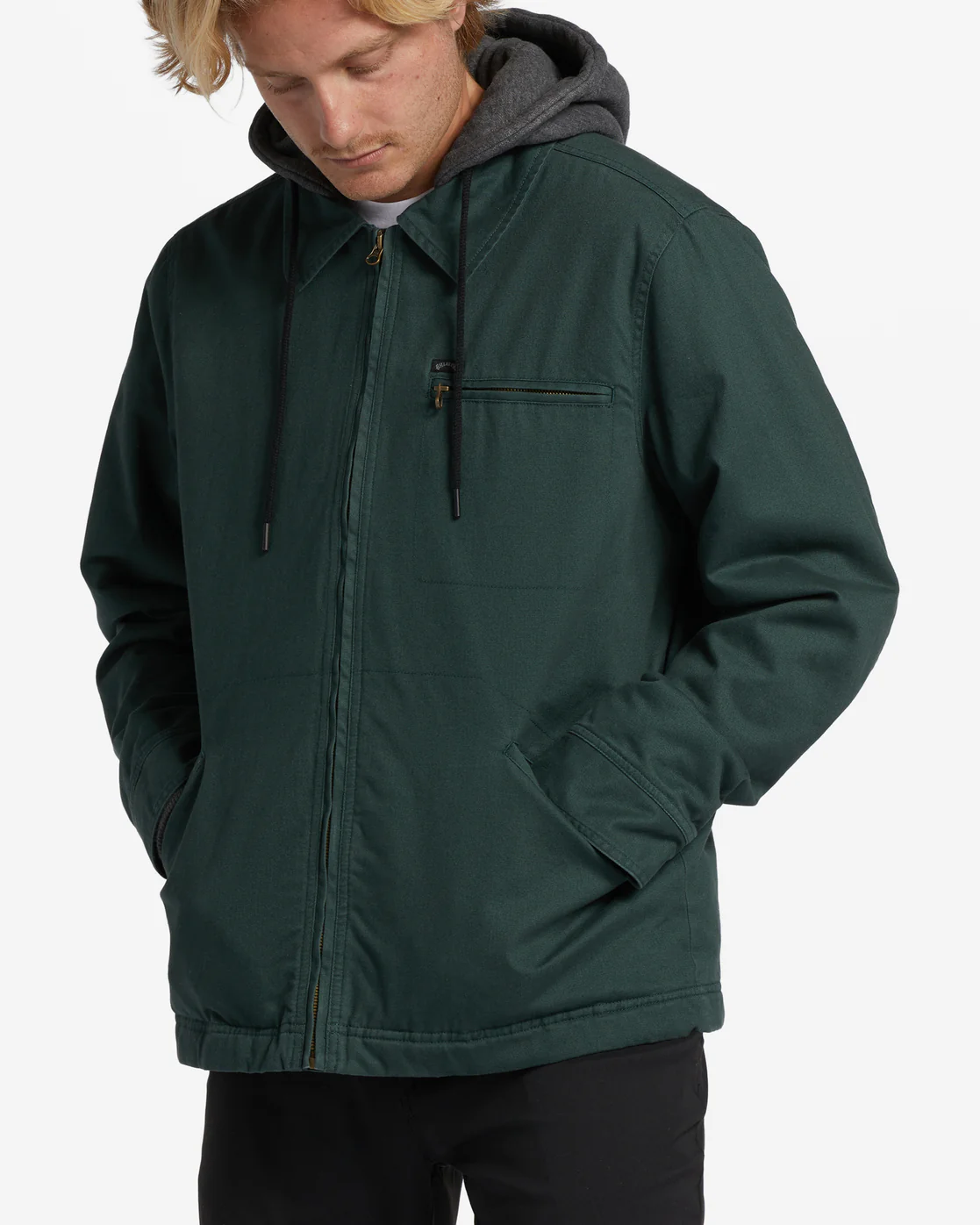 Billabong Barlow Hooded Jacket - Dark Forest -Biliabong Outlet