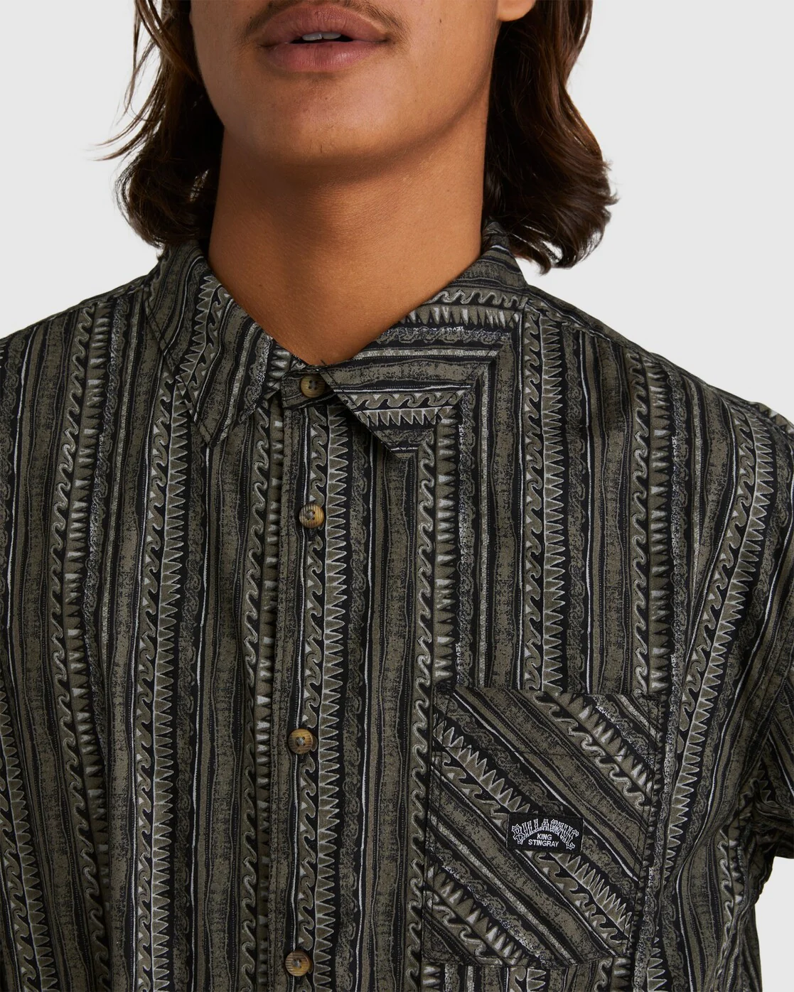 Billabong King Stringray Waves Short Sleeve Woven Shirt - Black -Biliabong Outlet