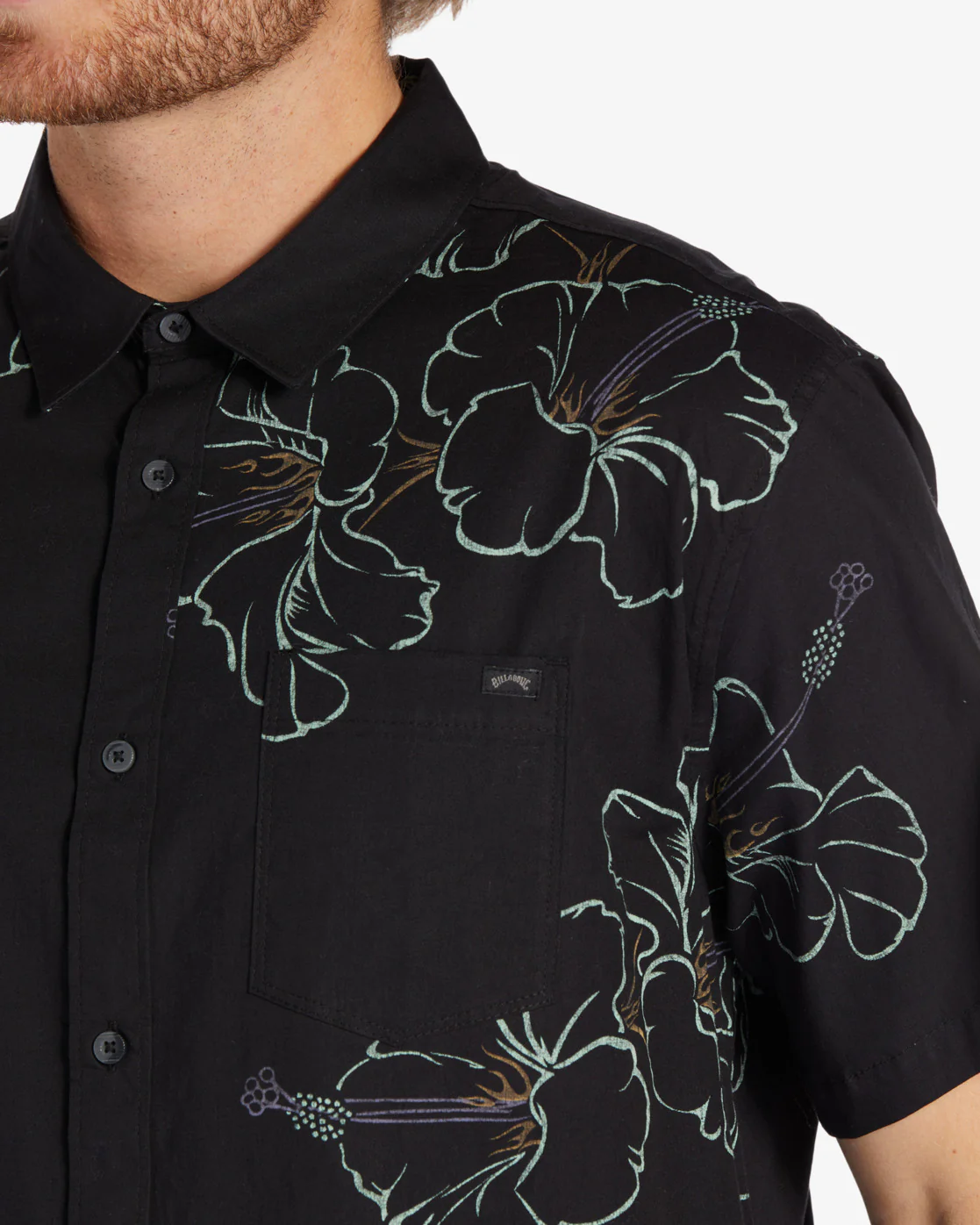 Billabong Sundays Short Sleeve Shirt - Black Green -Biliabong Outlet