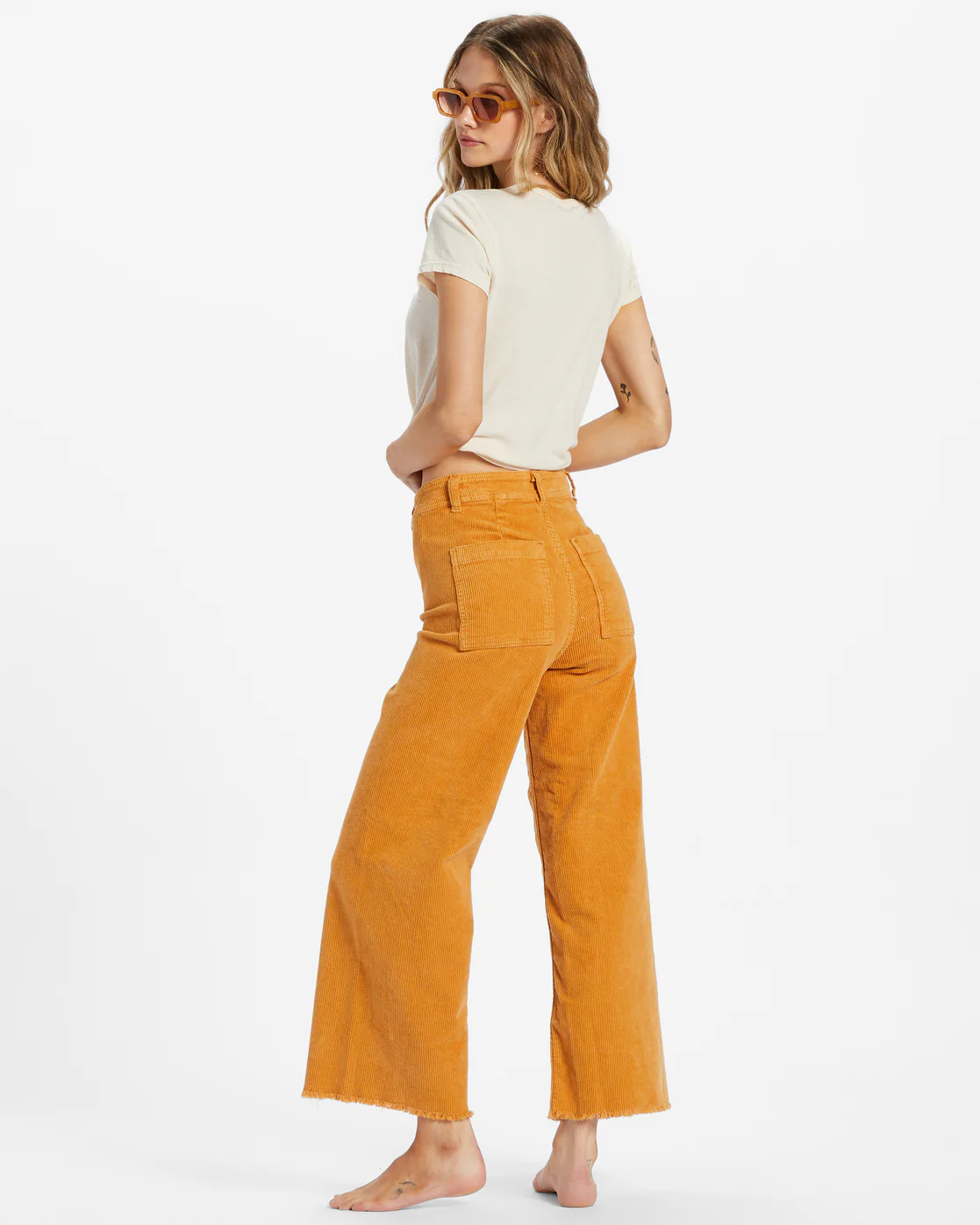 Billabong Free Fall Wide-Leg Corduroy Pants - Golden Rays -Biliabong Outlet