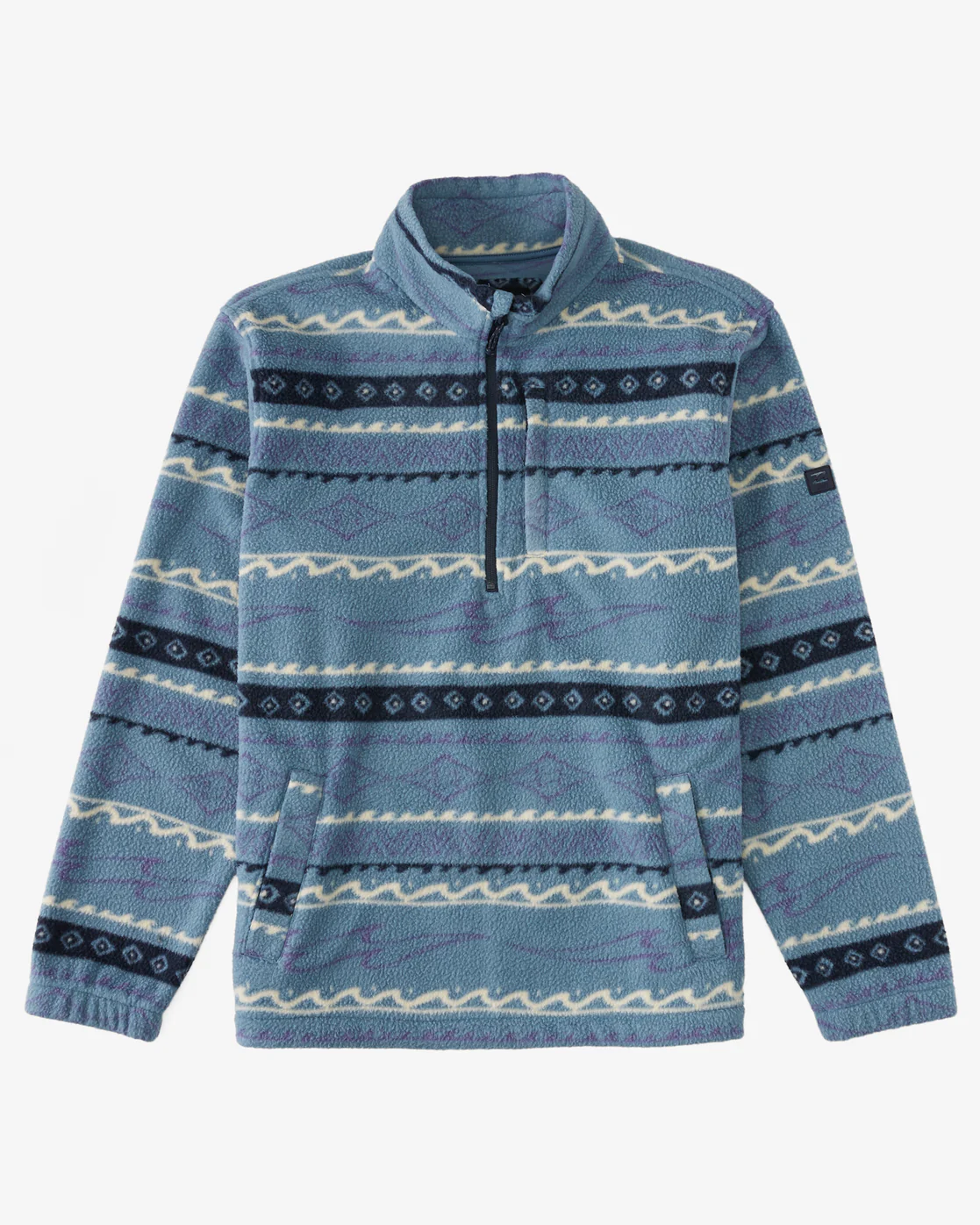 Billabong Boundary Half-Zip Mock Neck Fleece - Washed Blue -Biliabong Outlet