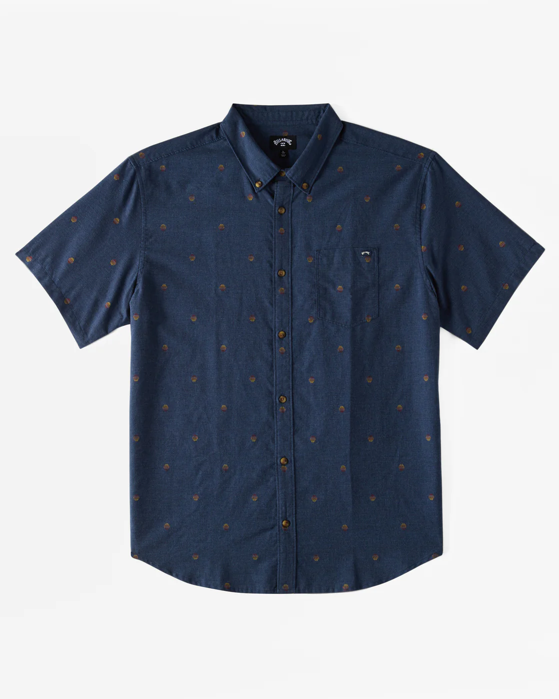 Billabong All Day Jacquard Short Sleeve Woven Shirt - Navy -Biliabong Outlet