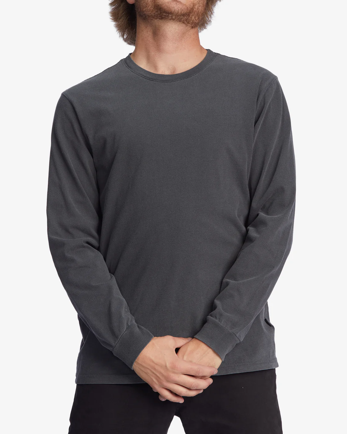 Billabong Essential Wave Washed Long Sleeve T-Shirt - Charcoal -Biliabong Outlet