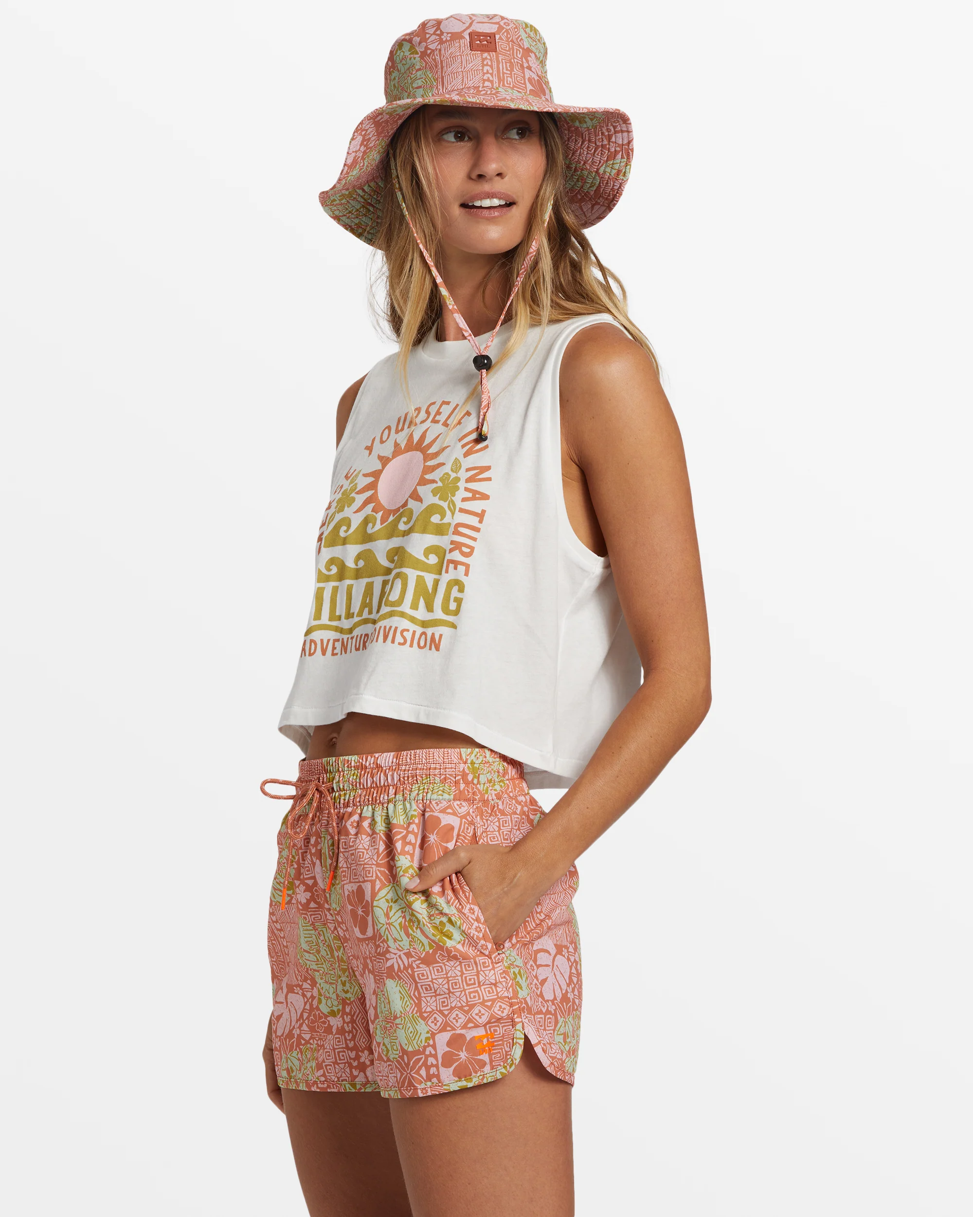 Billabong A/Div Cropped Muscle Tank Top - Salt Crystal -Biliabong Outlet
