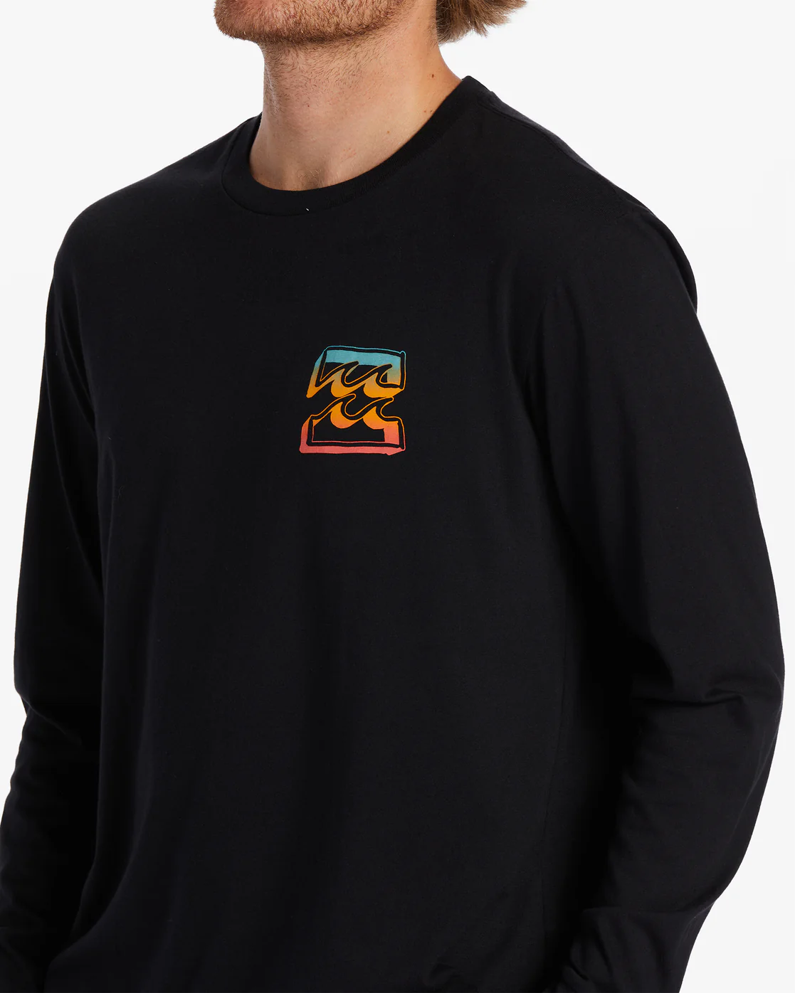 Billabong Crayon Wave Long Sleeve T-Shirt - Black -Biliabong Outlet
