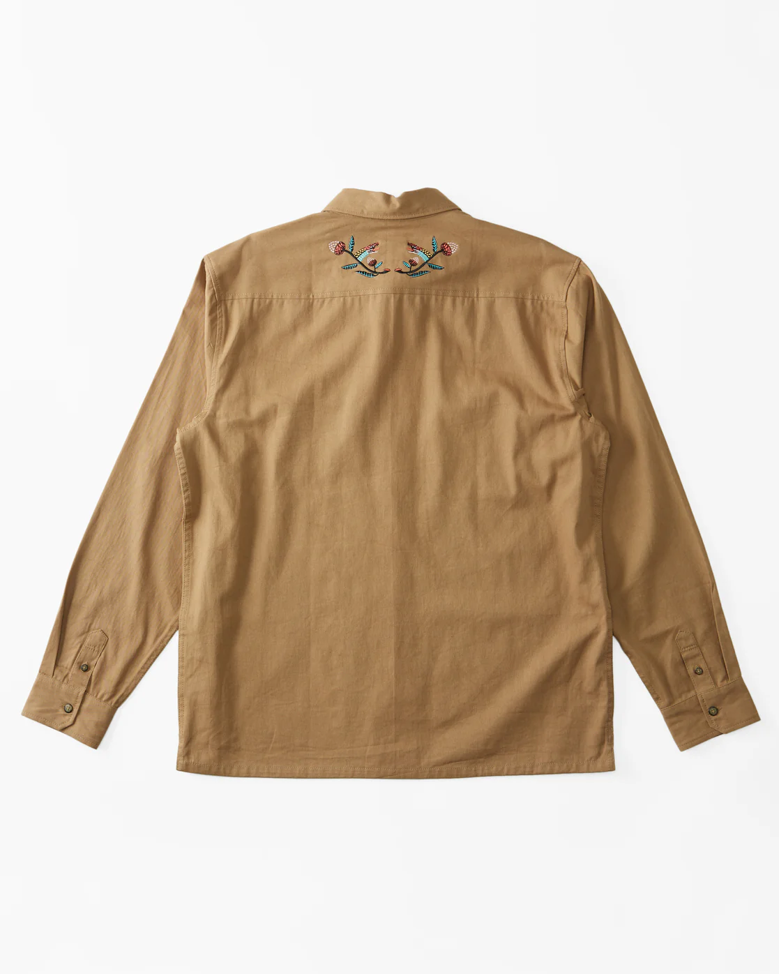 Billabong Zeledon Solid Flannel Long Sleeve Shirt - Gravel -Biliabong Outlet
