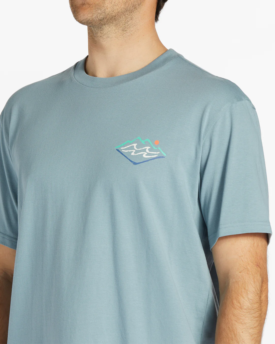 Billabong Summit Short Sleeve T-Shirt - Washed Blue -Biliabong Outlet