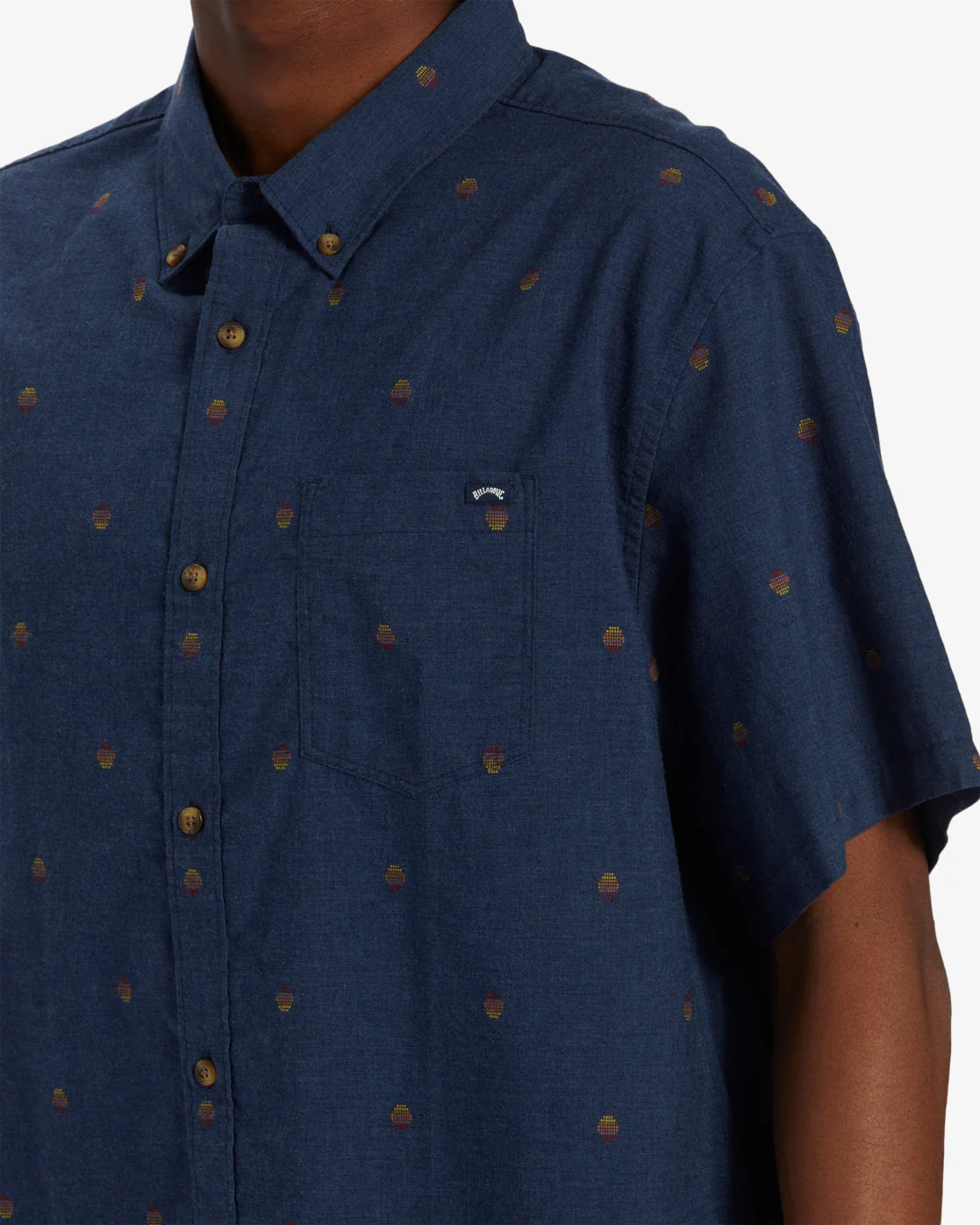 Billabong All Day Jacquard Short Sleeve Woven Shirt - Navy -Biliabong Outlet