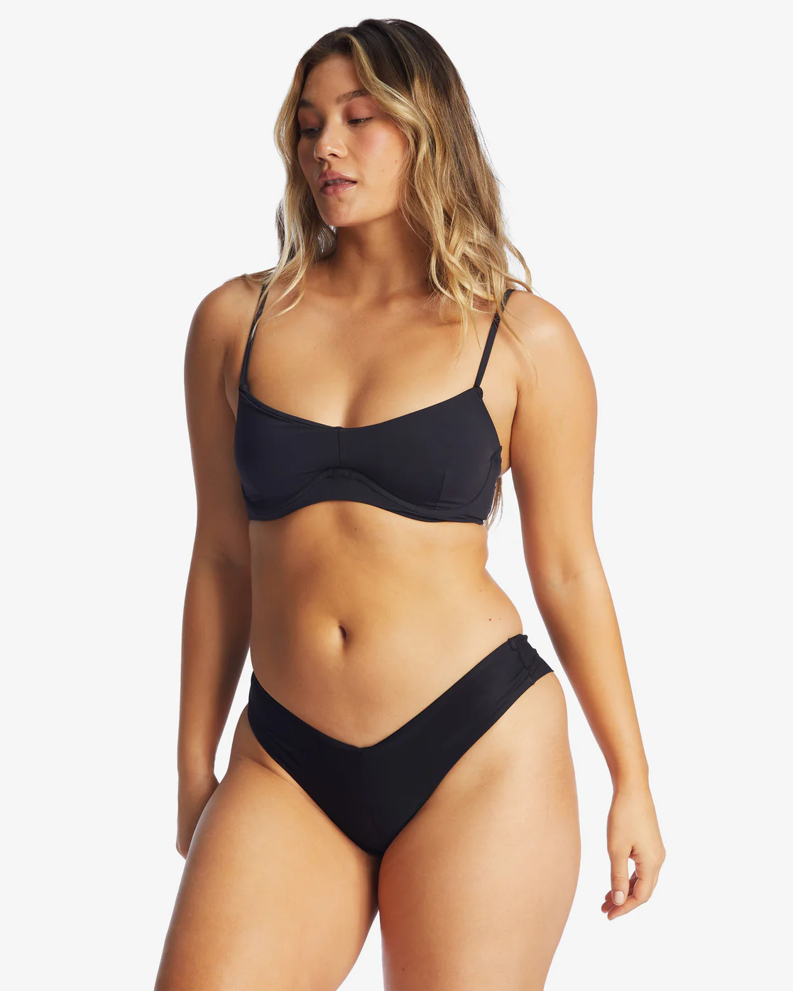 Billabong Sol Searcher Fiji Bikini Bottoms - Black Pebble -Biliabong Outlet