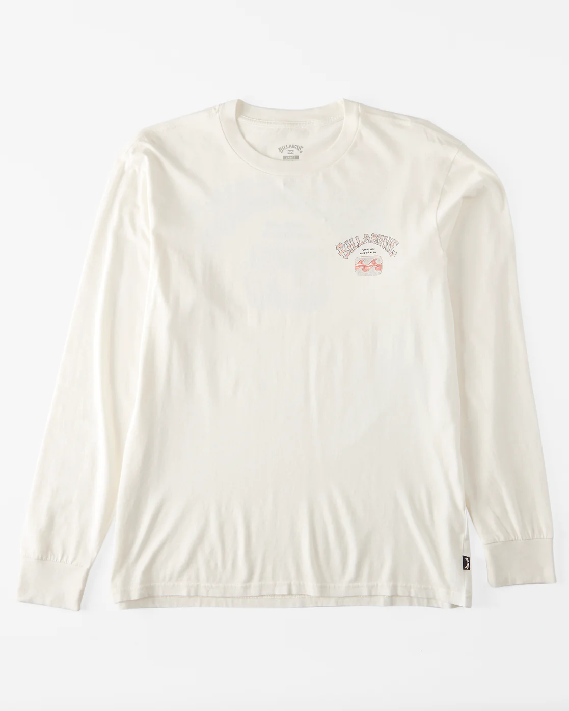 Billabong Theme Arch Long Sleeve Wave Washed T-Shirt - Off White -Biliabong Outlet
